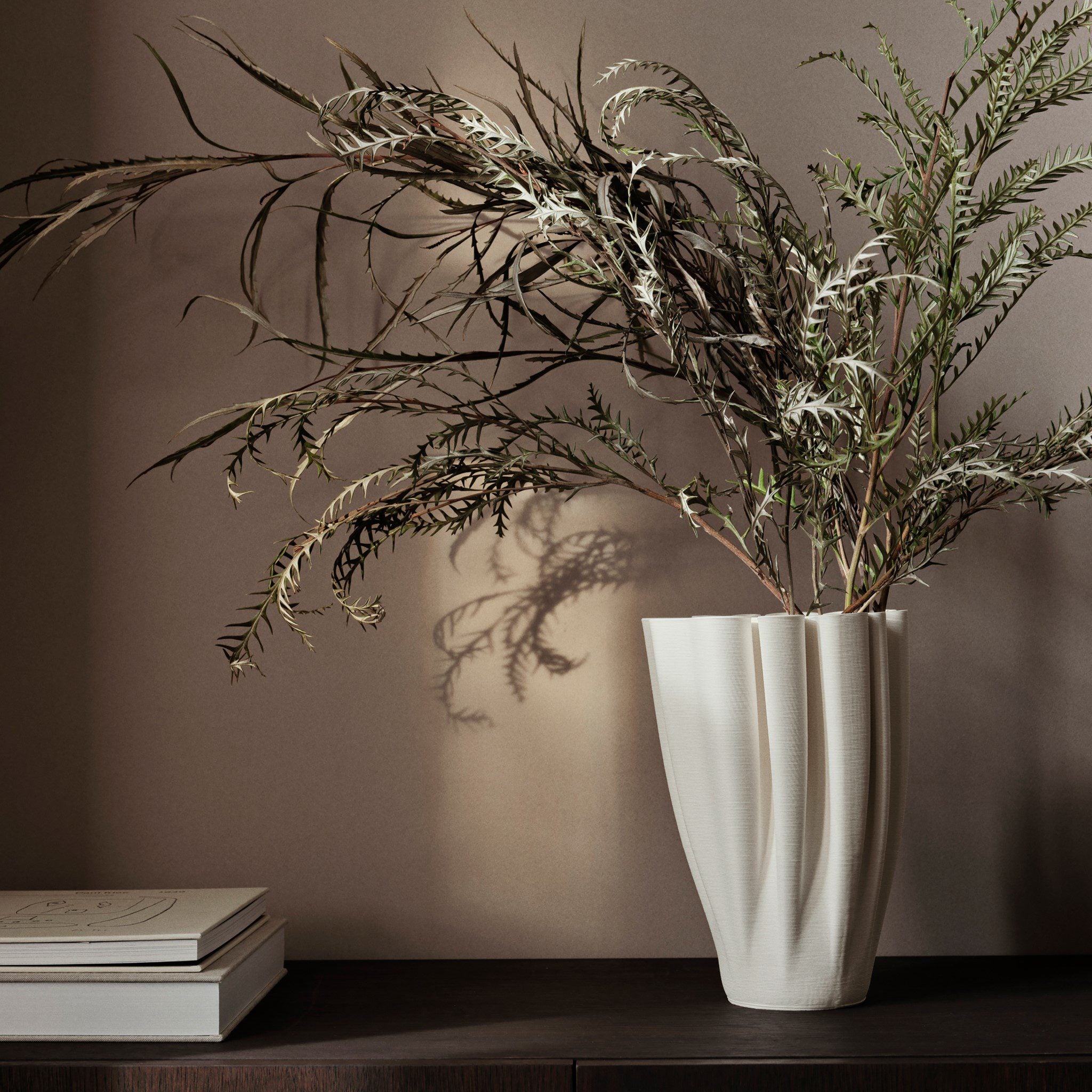 FERM LIVING Dedali Vase - Modern Ceramic Home Decor for Living Room, Bedroom, Office - Minimalist Off White Table Centerpiece for Flowers & Interior Design