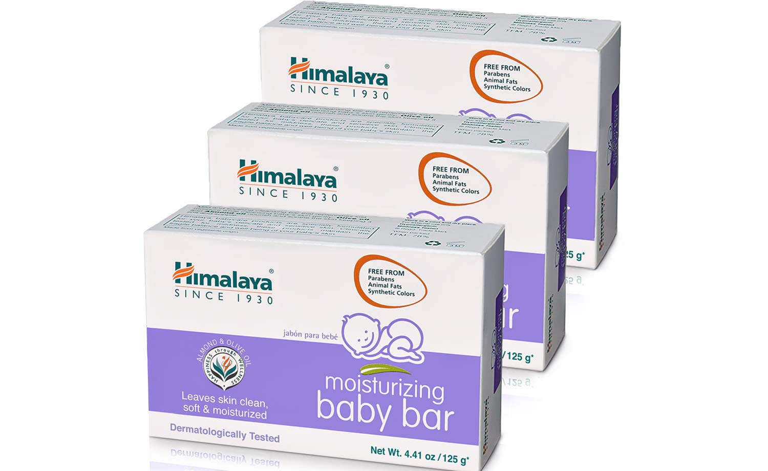 Himalaya Moisturizing Baby Bar Soap - Gentle & Hydrating for Sensitive Skin, 4.41oz (3-Pack) | Ideal for Newborns, Infants & Toddlers Bath Time