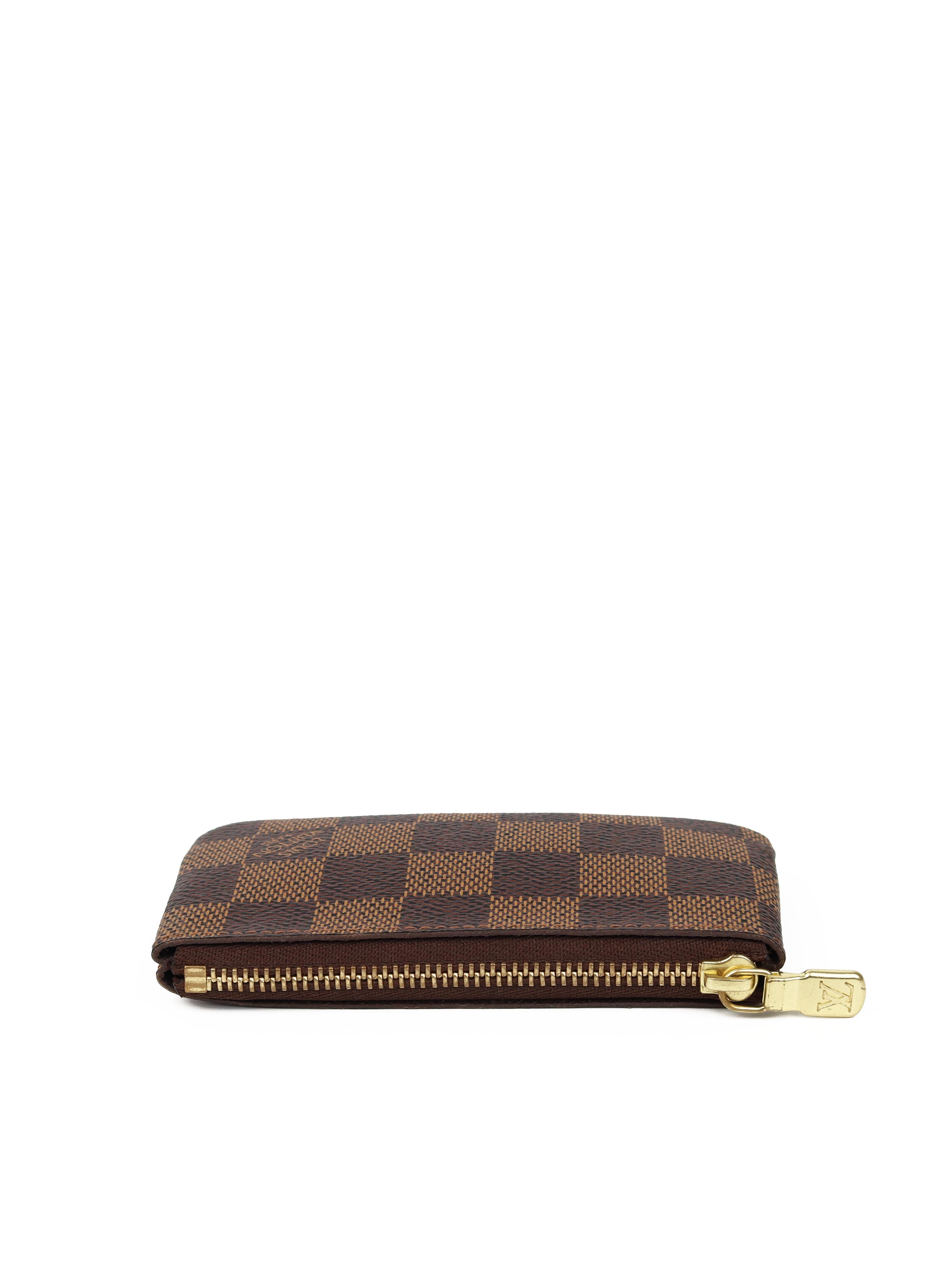 Louis Vuitton Damier Ebene Key Pouch - Genuine Leather Key Holder Wallet for Women & Men | Perfect for Organizing Keys, Cards & Coins | Ideal for Travel, Work & Everyday Use