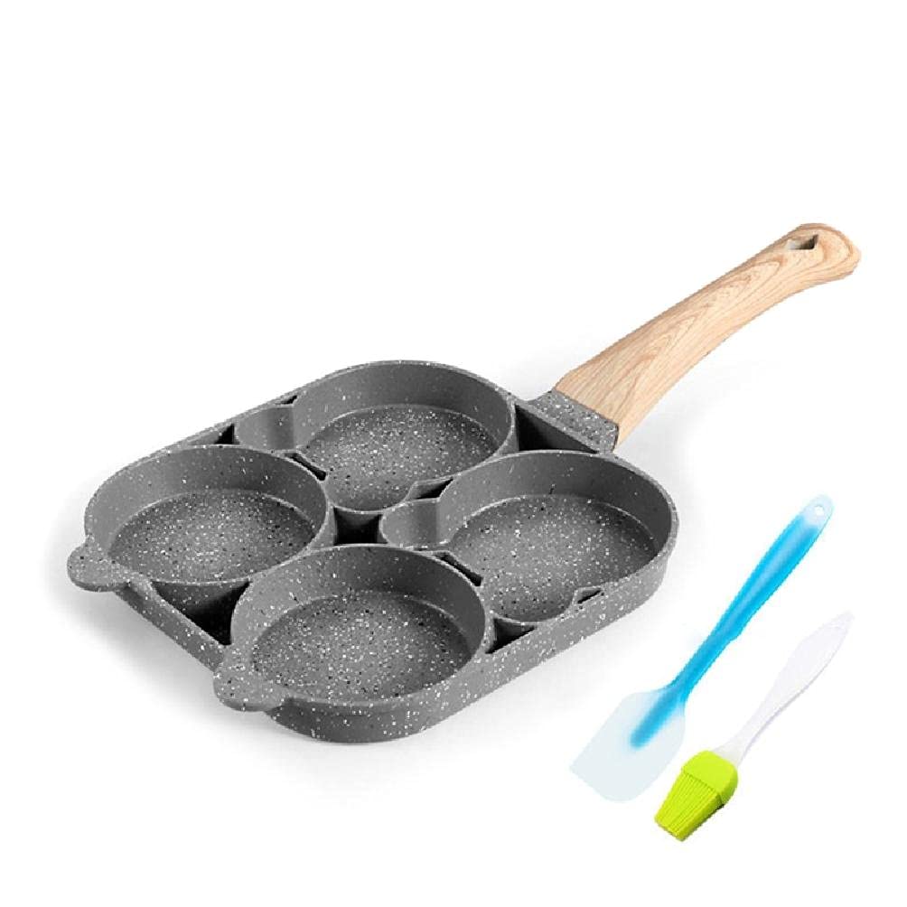 Non-Stick 4-Hole Omelette Pan - Egg Pancake Maker, Induction Compatible Frying Pan for Perfect Burgers & Crepes - Ideal for Breakfast, Brunch & Quick Meals
