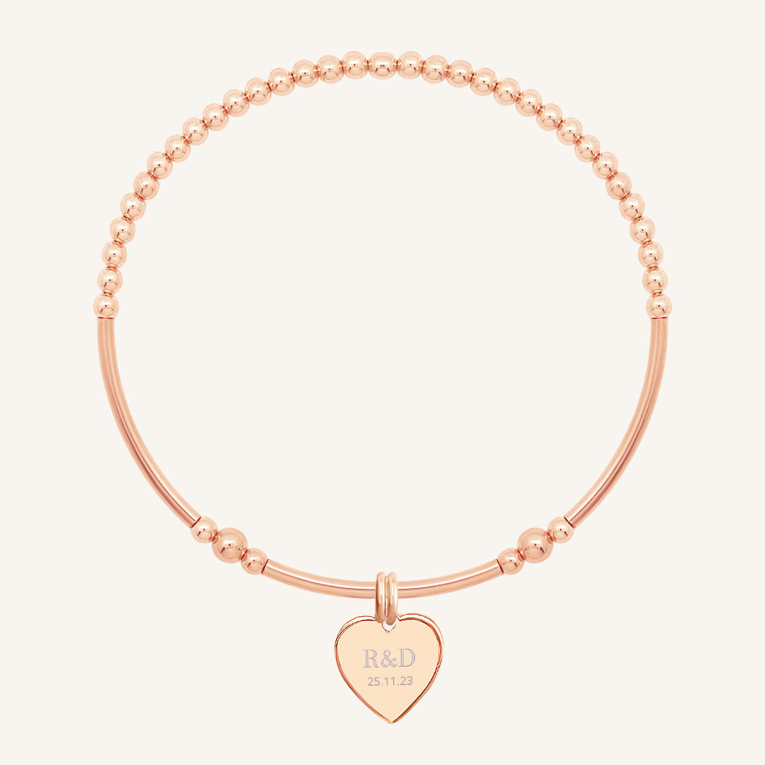 Etch Behold Heart Bracelet - Engraved Personalized Jewelry for Women - Perfect Gift for Anniversary, Valentine's Day & Special Occasions