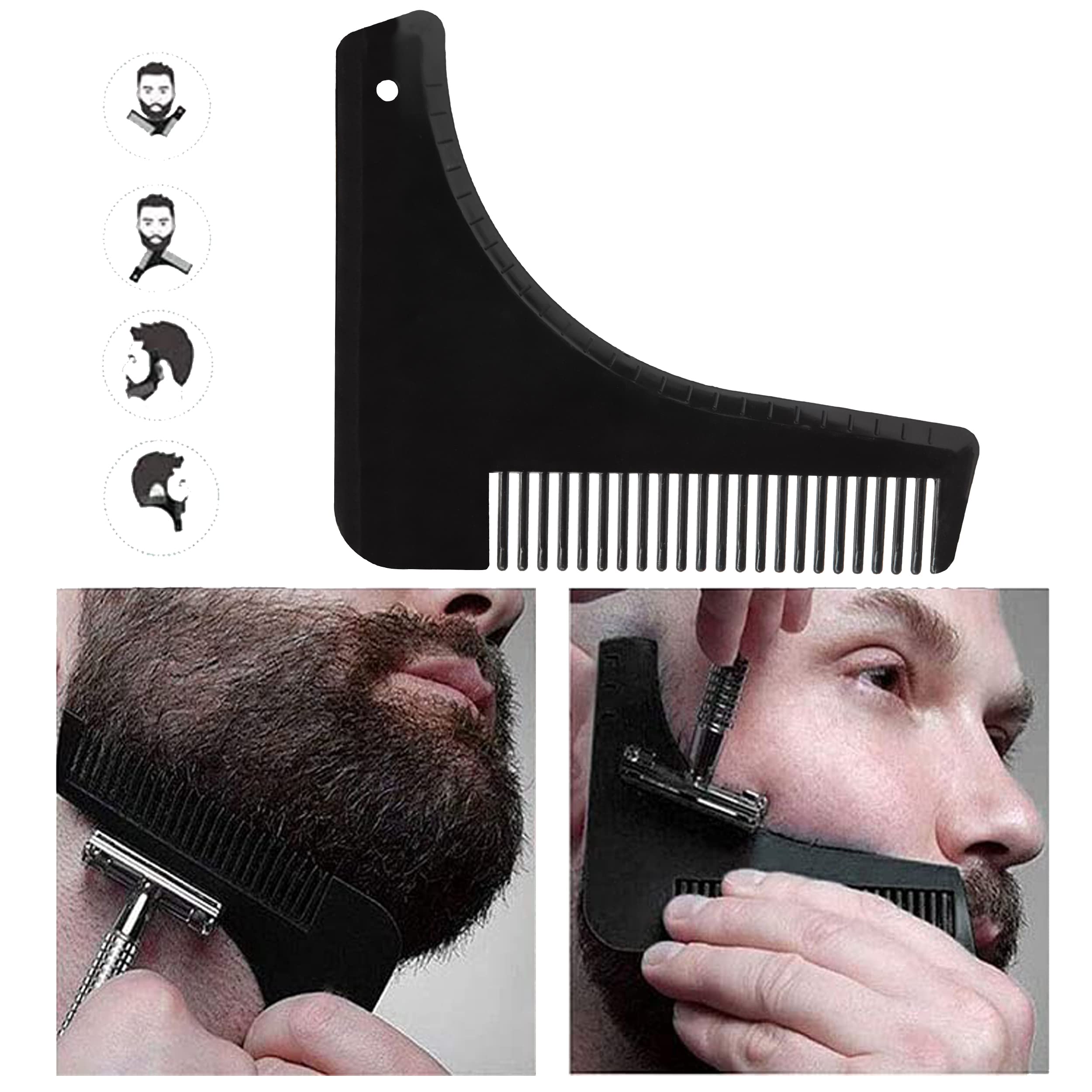 MAPPERZ Professional Beard Shaper Kit for Men - Precision Grooming Tool with Comb for Home & Salon Use (Black) | Perfect for Beard Trimming, Styling & Maintenance