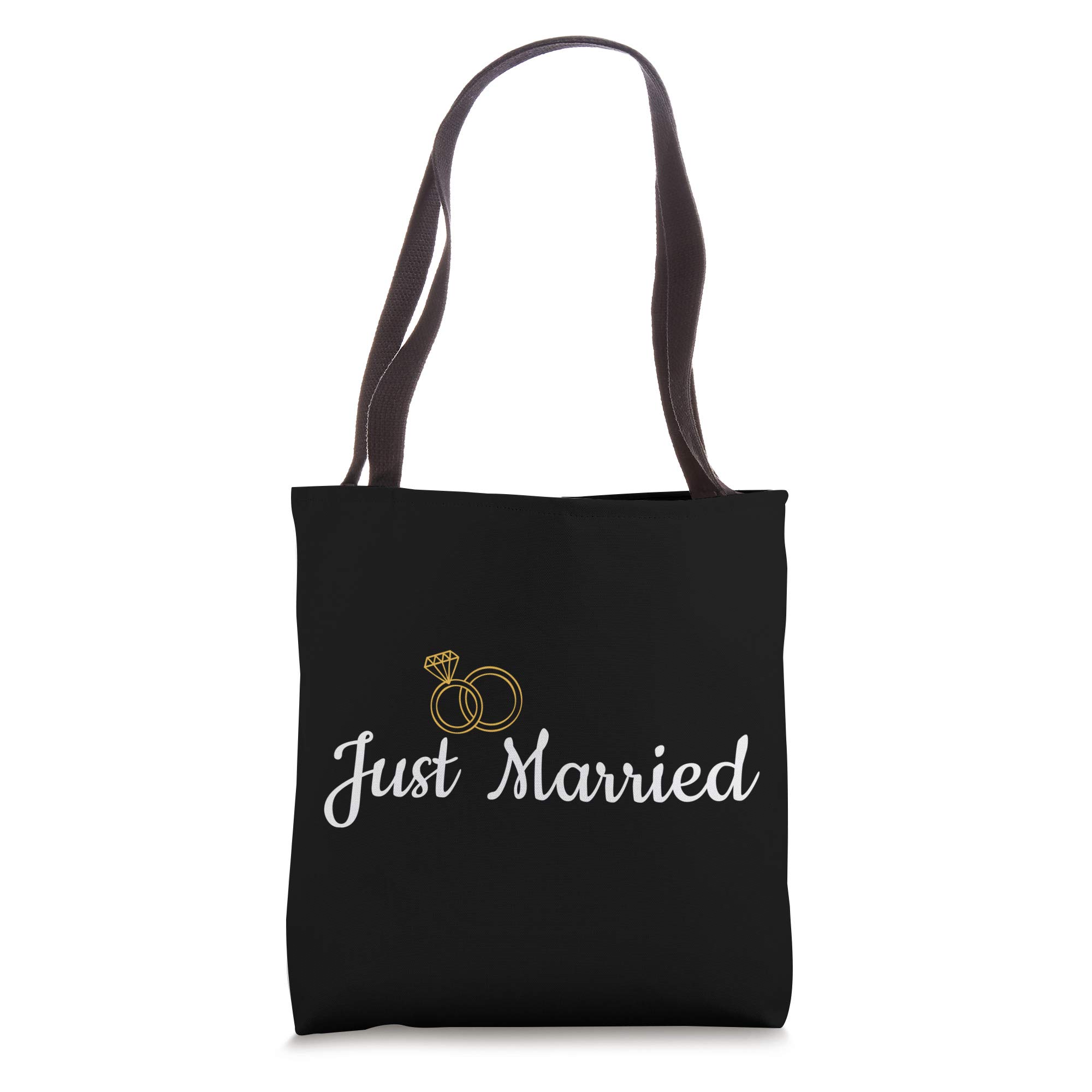 Just Married Tote Bag - Perfect Couple Wedding Gift for Bride & Groom - Engagement, Honeymoon & Anniversary Present - Great for Beach, Shopping & Travel