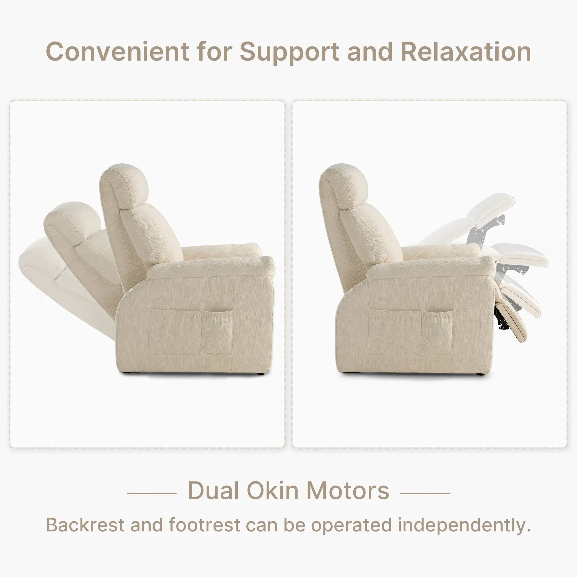 Henry Armrest Power Recliner Chair - Super Zero Gravity Massage Recliner for Living Room, Home Theater & Office - Ergonomic Leather Lounge Chair with USB Charging & Cup Holders