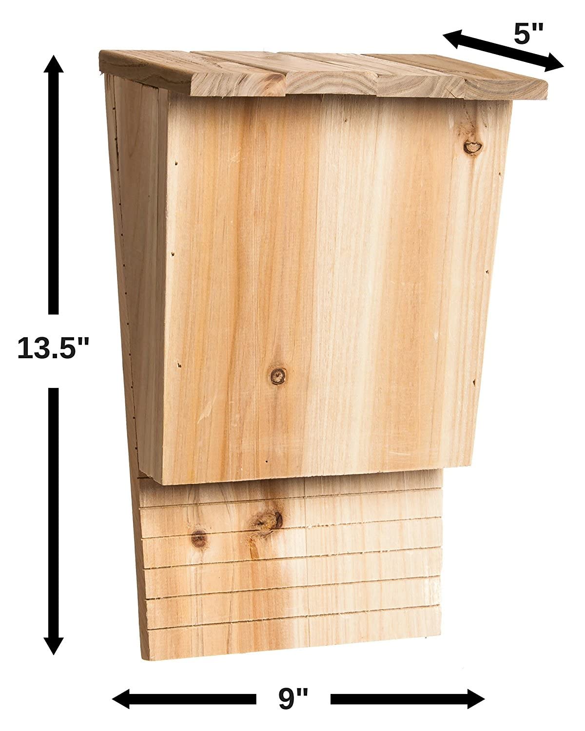 Evergreen Natural Wooden Bat House for Outdoor Pest Control - Eco-Friendly Bat Shelter for Gardens & Backyards - Attract Bats Naturally to Reduce Mosquitoes