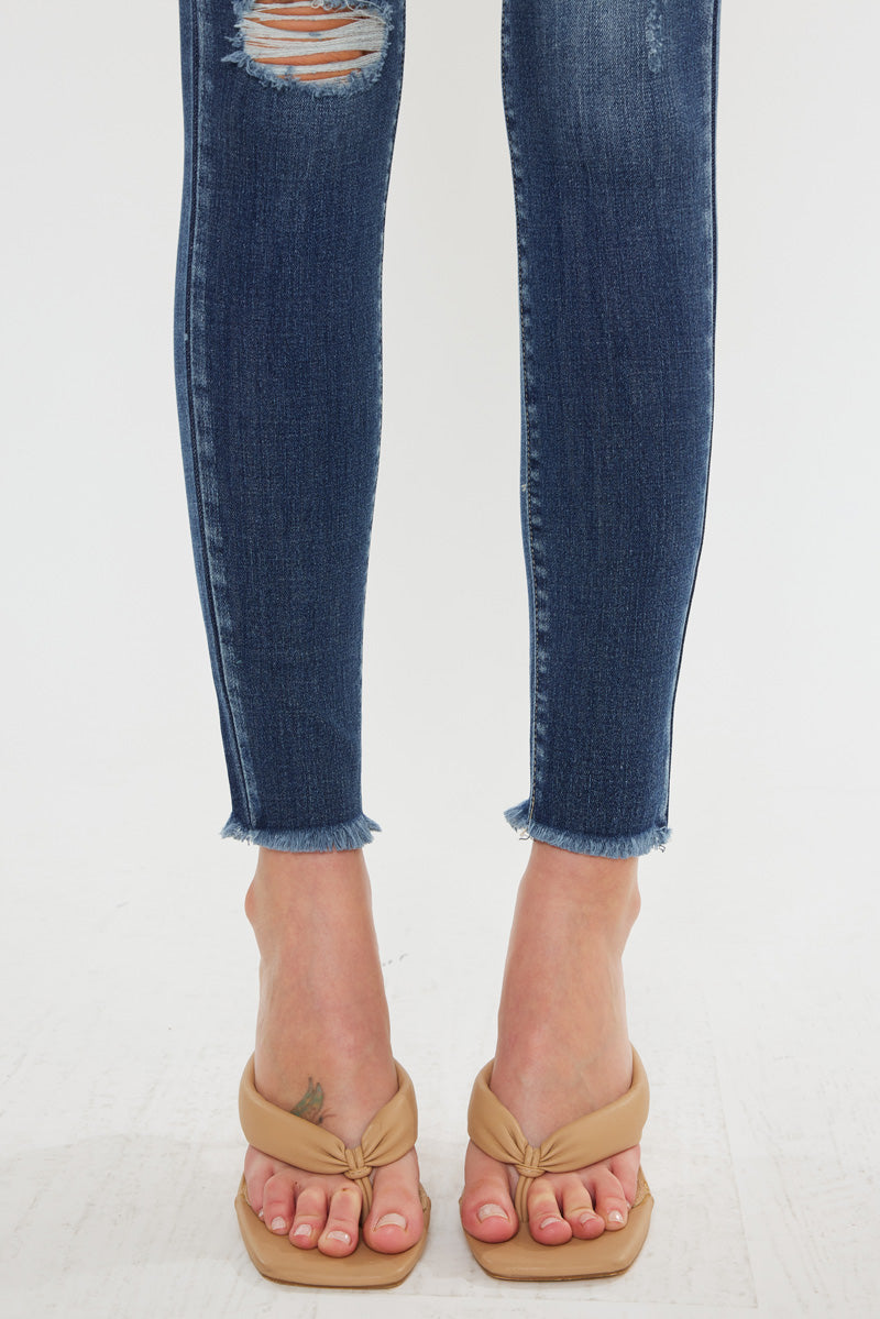 Sunny Ultra High Rise Belted Ankle Skinny Jeans for Women - Stretch Denim Pants with Waist Belt - Perfect for Casual Wear, Office & Night Out