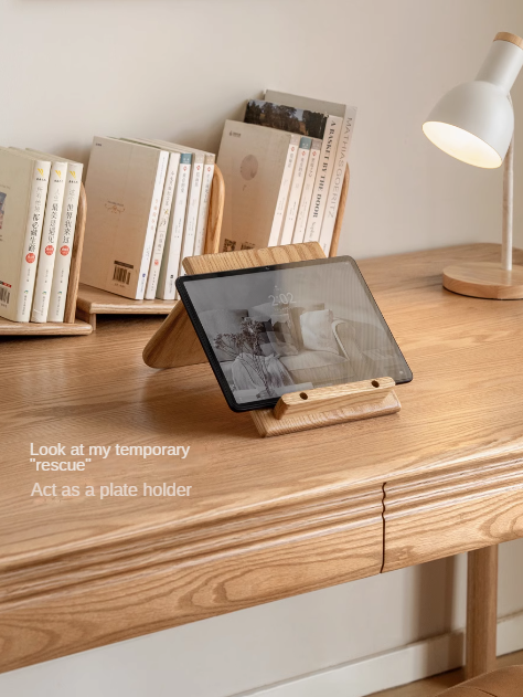 Oak Solid Wood Modern Desktop Small Bookshelf - Stylish Home Office Organizer for Books, Decor & Essentials | Perfect for Workspaces, Dorm Rooms & Living Areas
