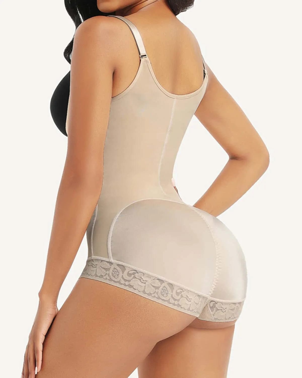 AirSlim® Lace Zipper Open Bust Shapewear for Women - Slimming Bodysuit with Adjustable Straps for Tummy Control & Waist Cincher - Perfect for Wedding, Evening Dresses & Special Occasions