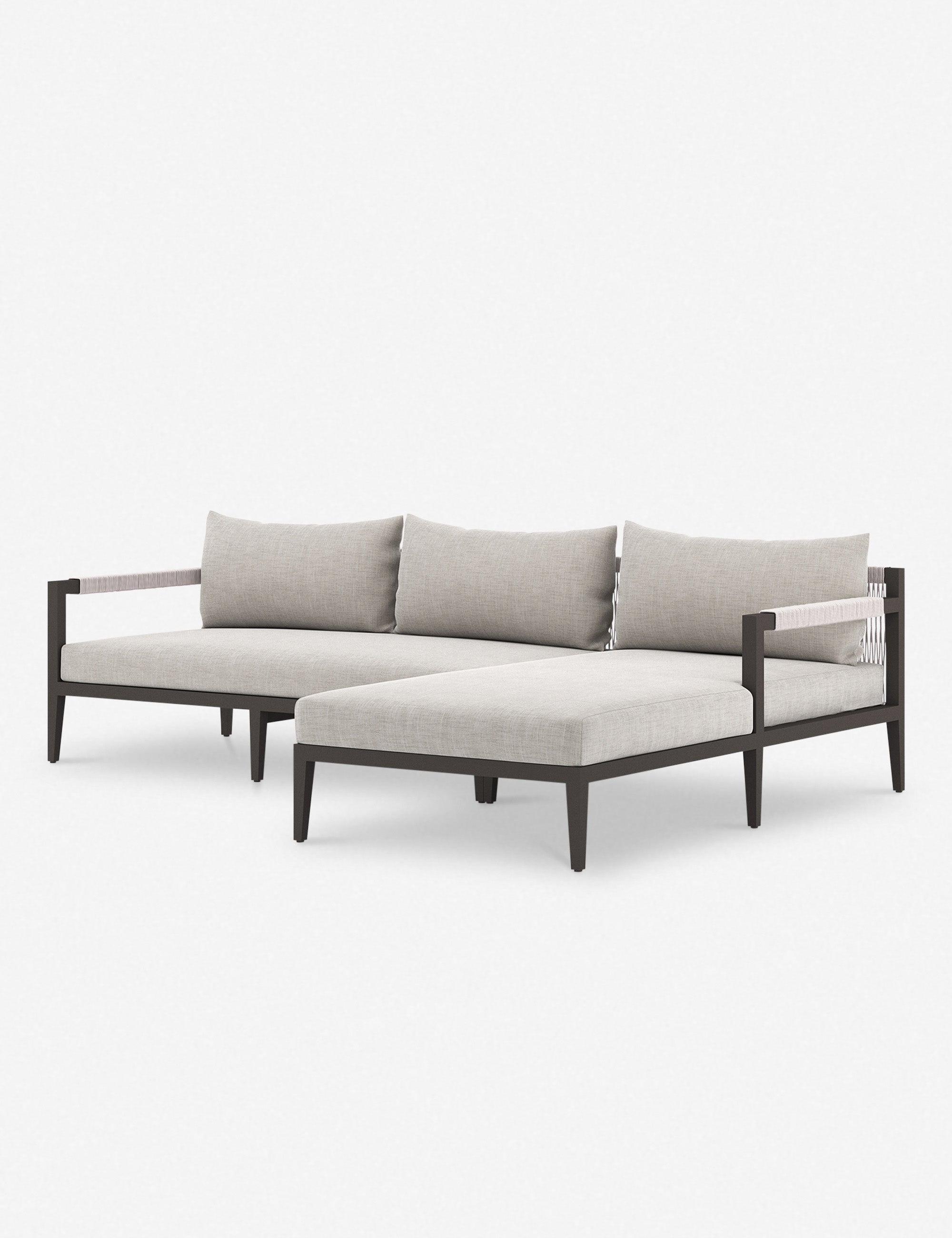 Cadenza Indoor Outdoor Metal Sectional Sofa Set - Modern Patio Furniture for Living Room, Garden & Backyard - Weather-Resistant Comfortable Lounge Seating