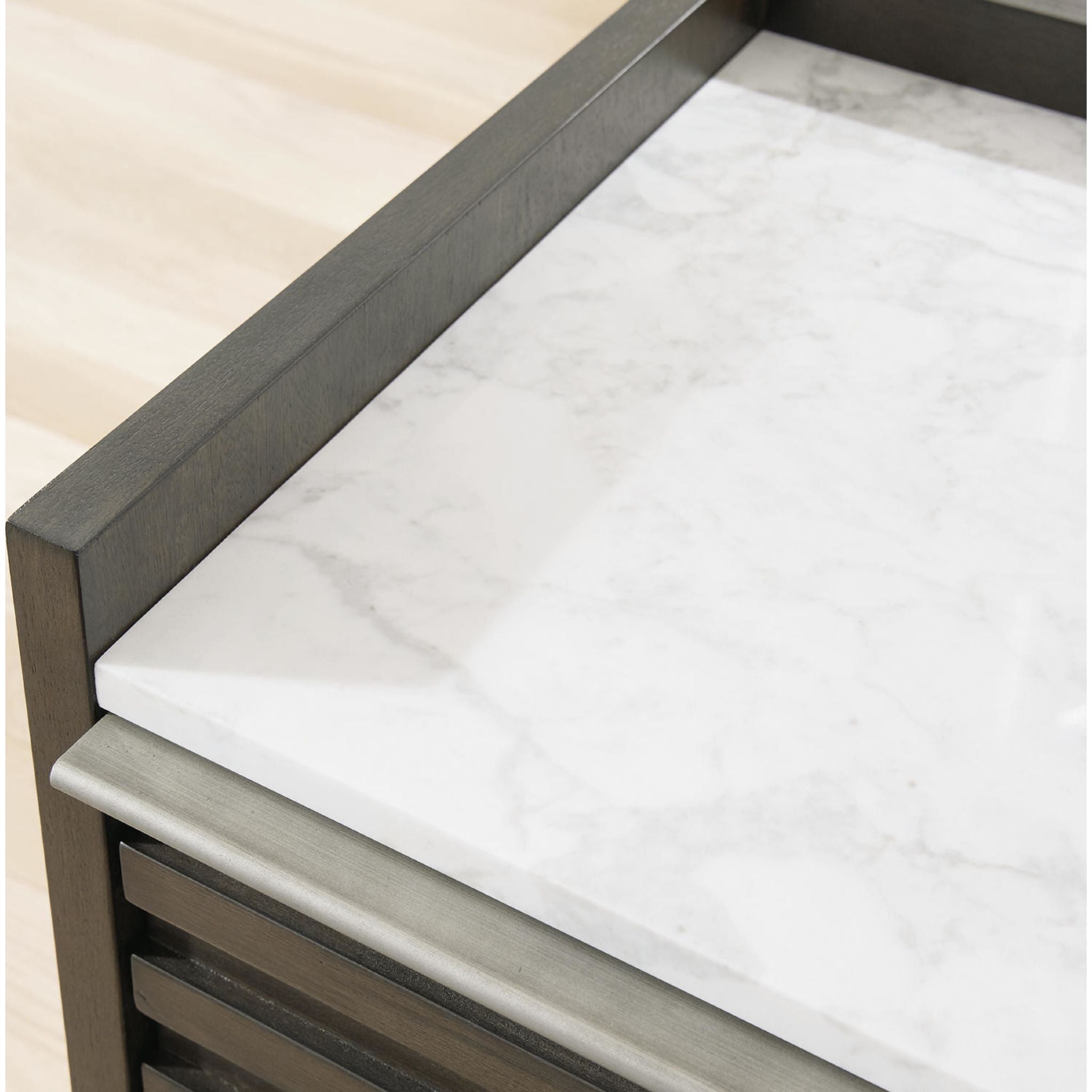 Arkenton Nightstand with Storage - Grayish Brown & White Finish - Perfect for Bedroom, Living Room, or Office