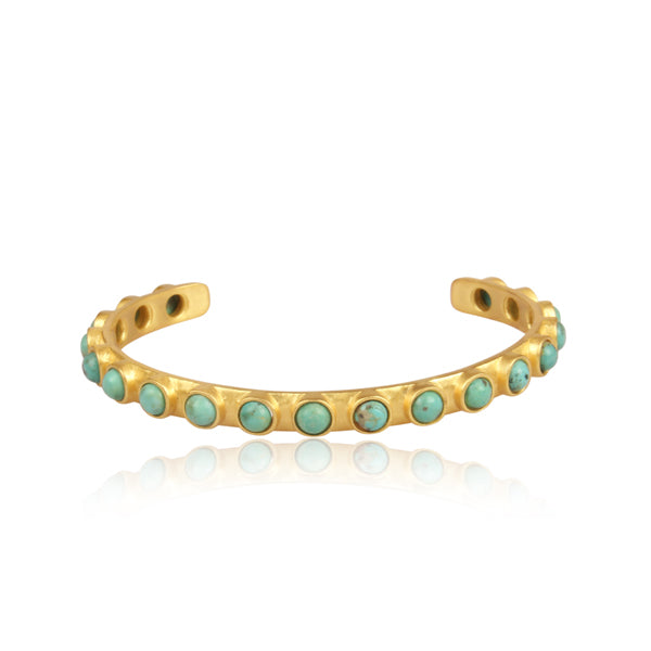 Turquoise Studded Cuff Bracelet for Women - Boho Chic Handmade Jewelry - Perfect for Festivals, Weddings & Everyday Wear