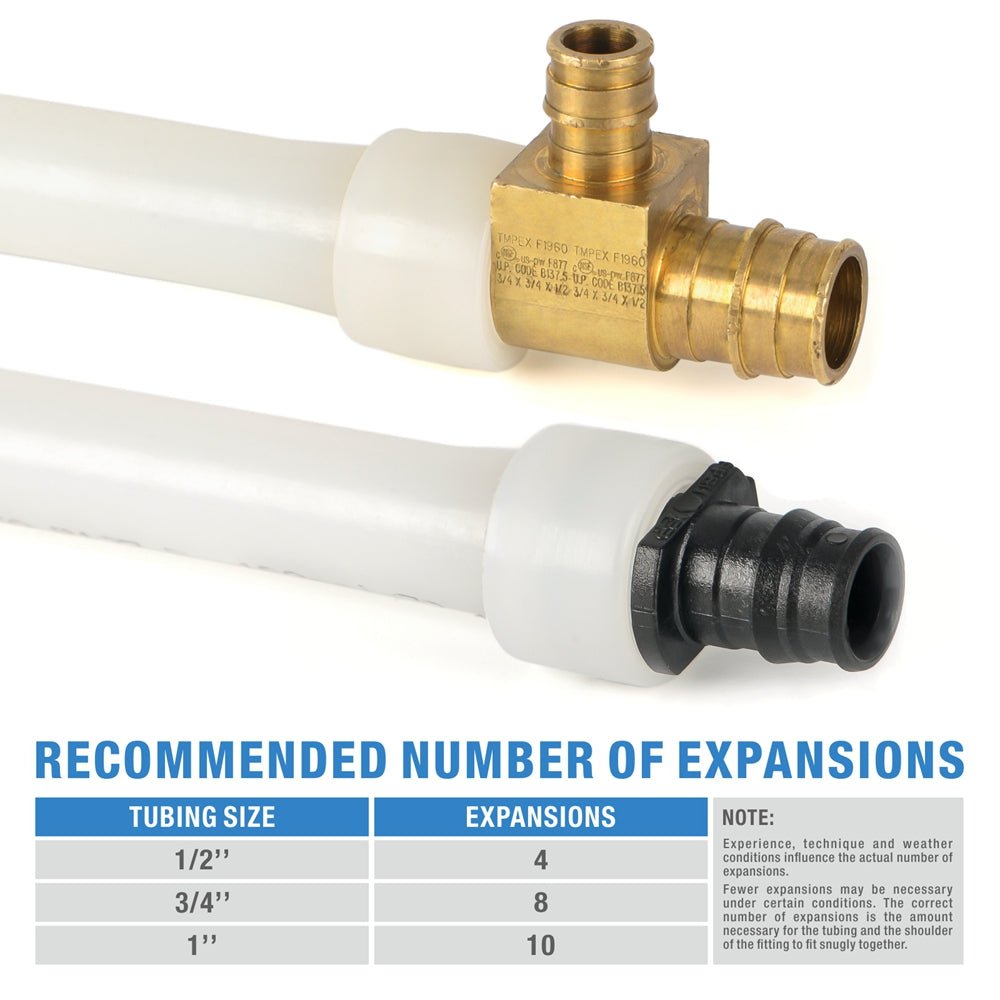 25-Pack PEX Expansion Rings - F1960 PEX-A Expansion Sleeves for Plumbing, HVAC, and Radiant Heating Systems