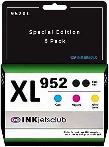 HP 952XL Compatible Ink Cartridges Replacement 5-Pack (Black, Cyan, Magenta, Yellow) - Works with HP OfficeJet Pro 8710 8720 7720 7740 8210 8702 8715 8725 8730 8740 Printers - Perfect for Home Office Printing, School Projects & Small Business Documents