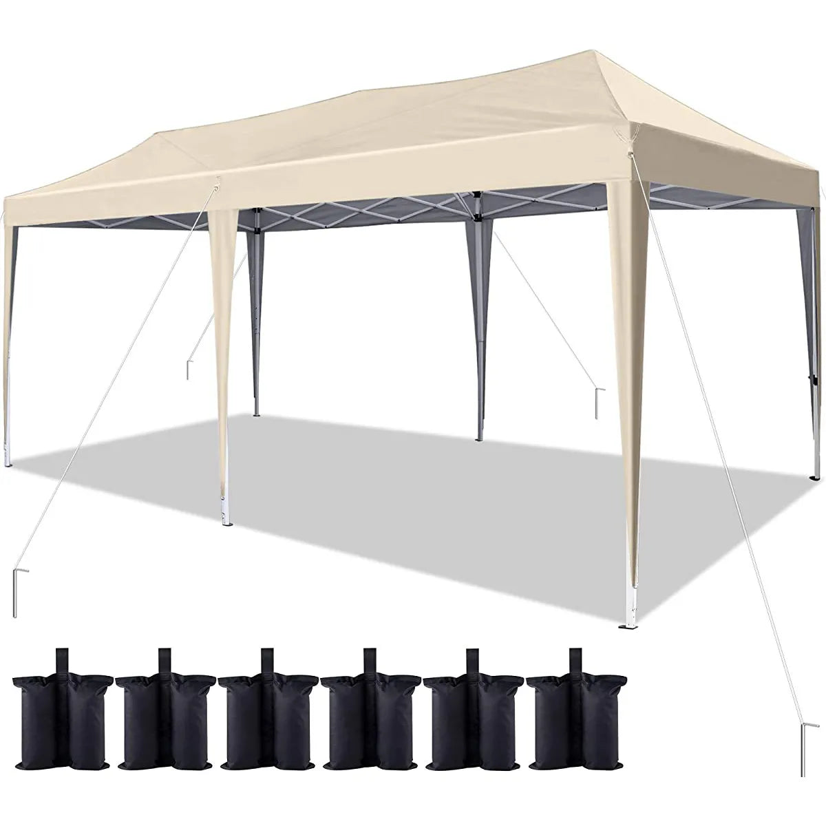 10'x20' EZ Pop Up Canopy Tent - Instant Shelter for Outdoor Events, Parties, Camping & Beach - Waterproof & UV Protection