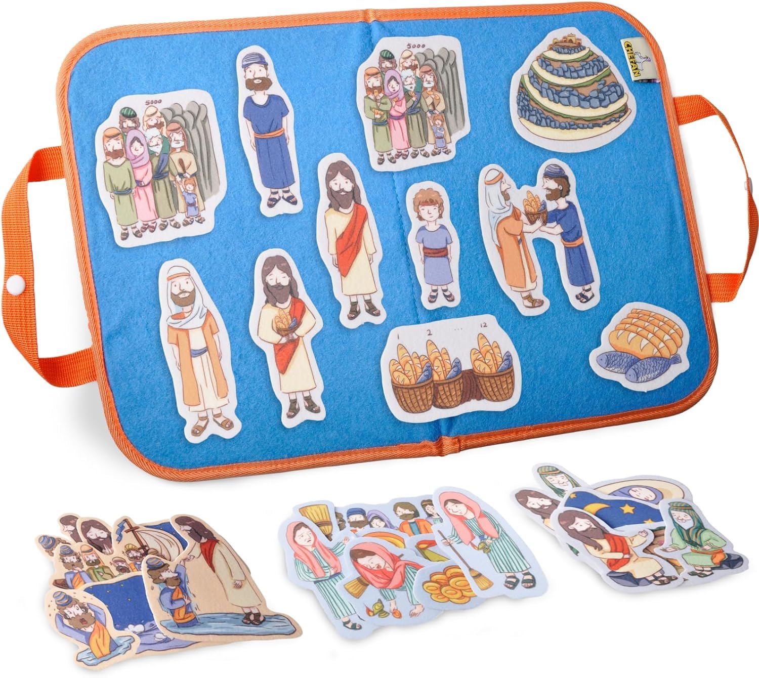 CHEFAN Felt Story Set - 4 Bible Stories for Toddlers & Preschoolers - Circle Time & Teaching Aid