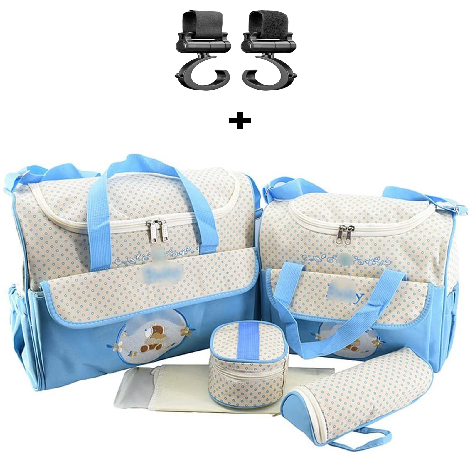 Large Capacity Multifunctional Baby Diaper Bag with 2 Buggy Clips - Waterproof Travel Changing Bag for Newborn Essentials, Perfect for Parents On-The-Go, Park Visits & Daycare Trips