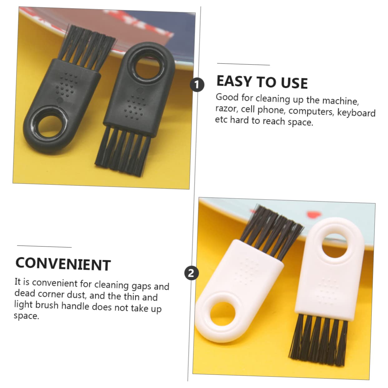 CANIGHT 40Pcs Electric Shaver Cleaning Brush Set - White & Black Handle Razor Brush for Hair Clippers & Electric Shavers | Professional Grooming Accessories for Men's Facial Hair & Beard Trimmer Maintenance | Perfect for Home, Salon & Barber Shop Use