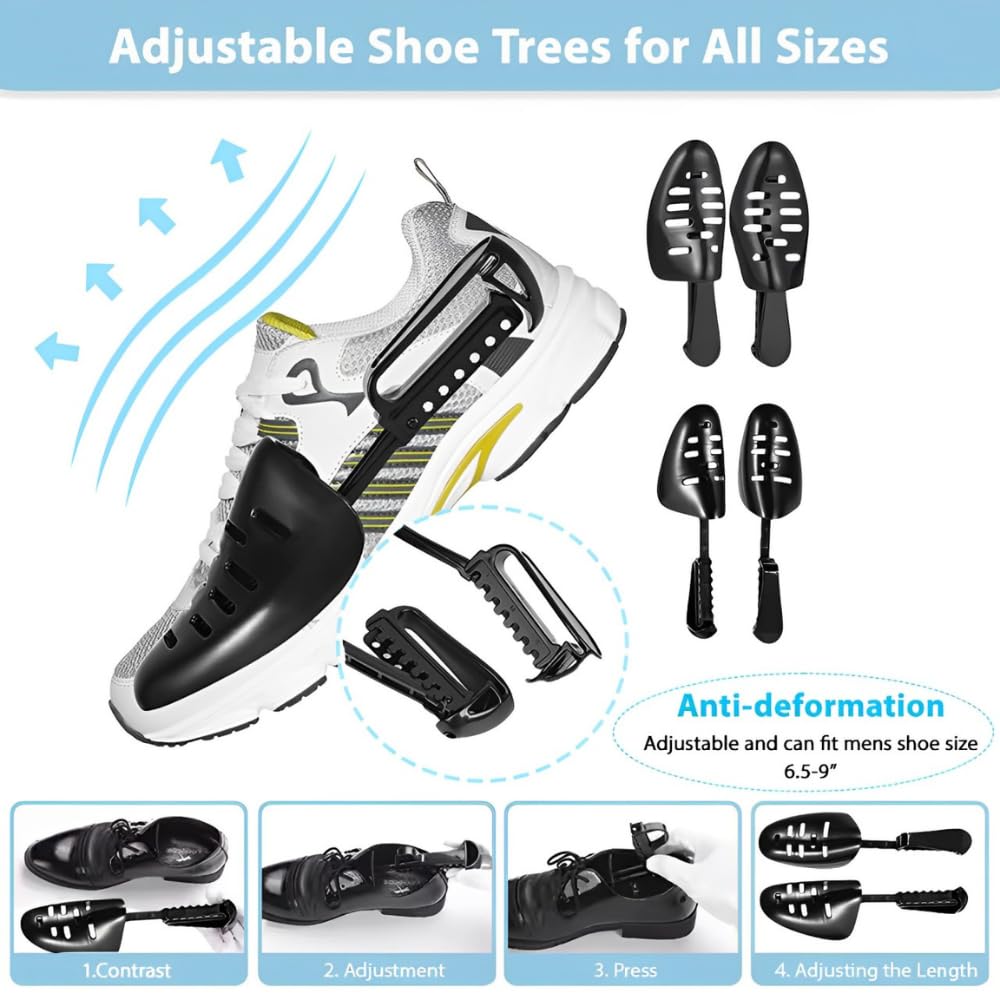 Reusable Shoe Laundry Bag with Brush - for Sneakers & Gym Shoes - Machine Wash Safe - Includes Shoe Trees - Perfect for Travel & Sports