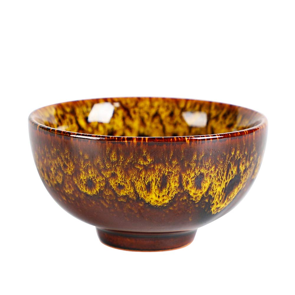 Handmade Jianzhan Tea Cups - Traditional Chinese Kiln-Changed Ceramic Tea Set for Kung Fu Tea | Small Tea Bowls with Simple Elegant Design | Perfect for Home Tea Ceremony, Office Use & Gift Giving