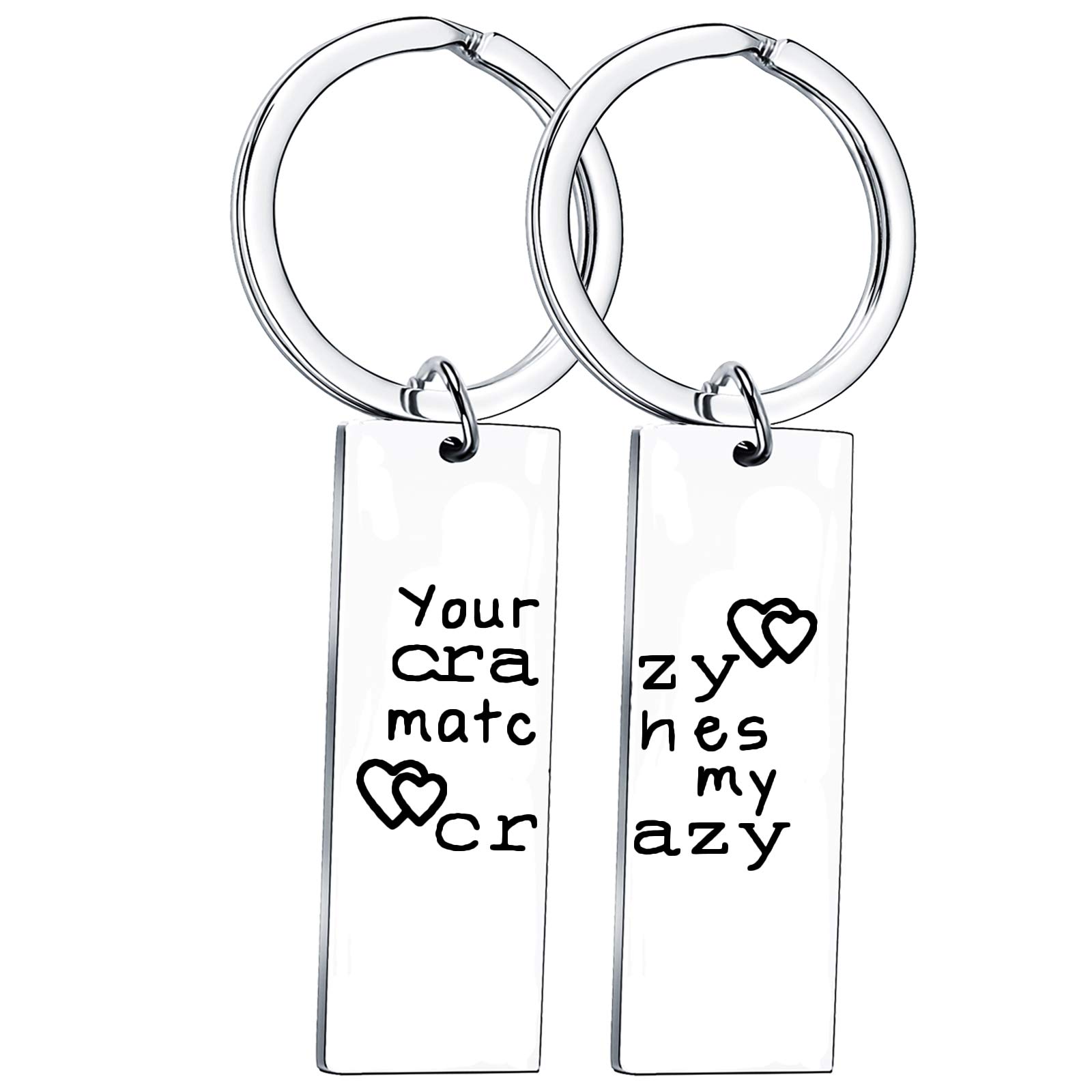 2Pcs Romantic Couple Keychains - Heart-Shaped Matching Keyrings for Boyfriend & Girlfriend - Anniversary, Valentine's Day & Christmas Gifts for Him & Her - Perfect for Couples, Husband & Wife Gifts (Ideal for Date Nights, Travel & Everyday Carry)