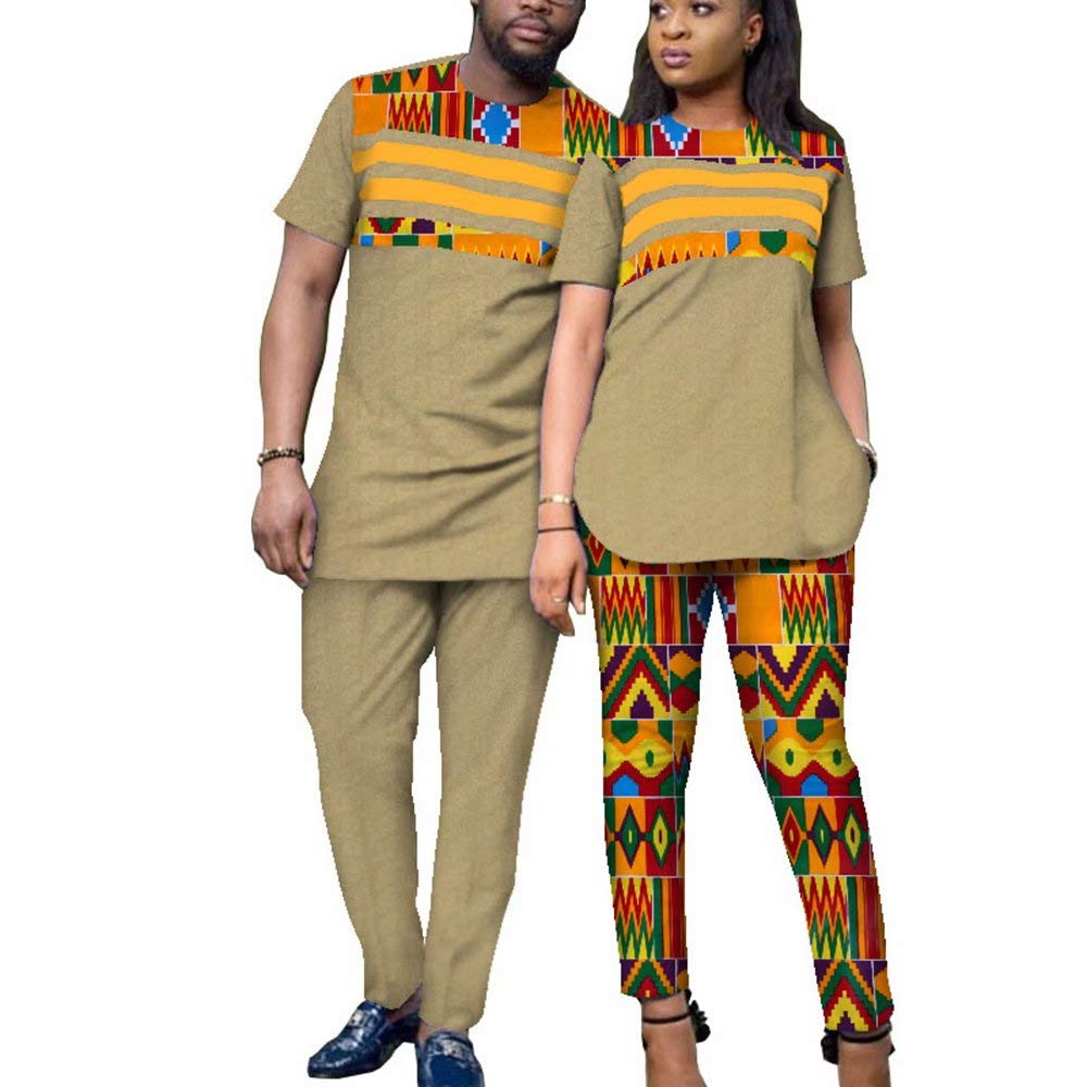 African Dashiki Couples Matching Outfits - Stylish Shirt Dress & Pants Sets for Men & Women | Perfect for Weddings, Cultural Events & Date Nights