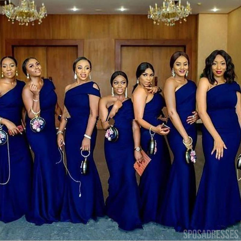 Elegant Mermaid One Shoulder Long Bridesmaid Dress - WG838 | Affordable Formal Gown for Weddings, Prom & Special Occasions