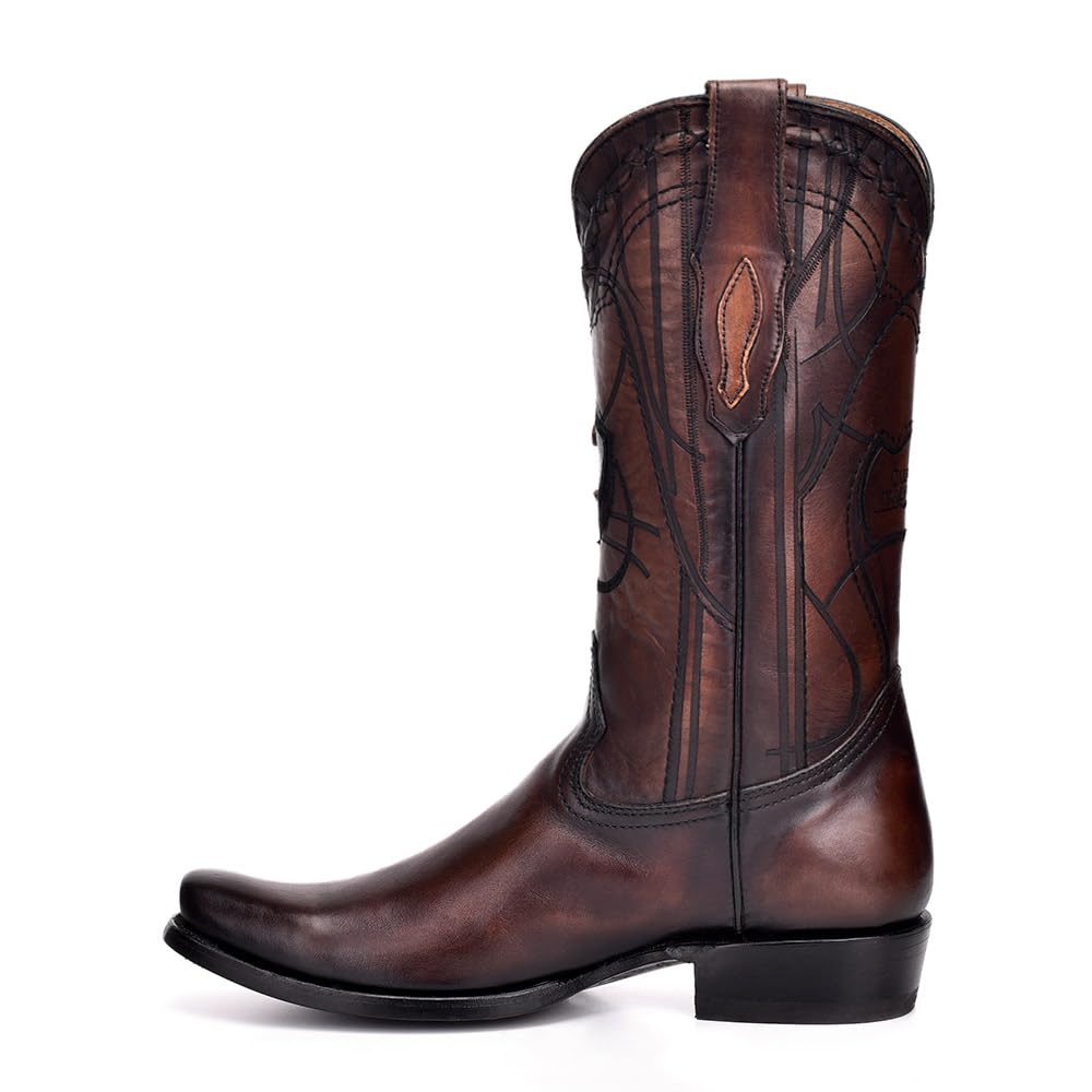 Cuadra Genuine Leather Men's Western Boots - Brown Cowboy Boots for Men | Perfect for Rodeo, Country Music Festivals & Western Fashion