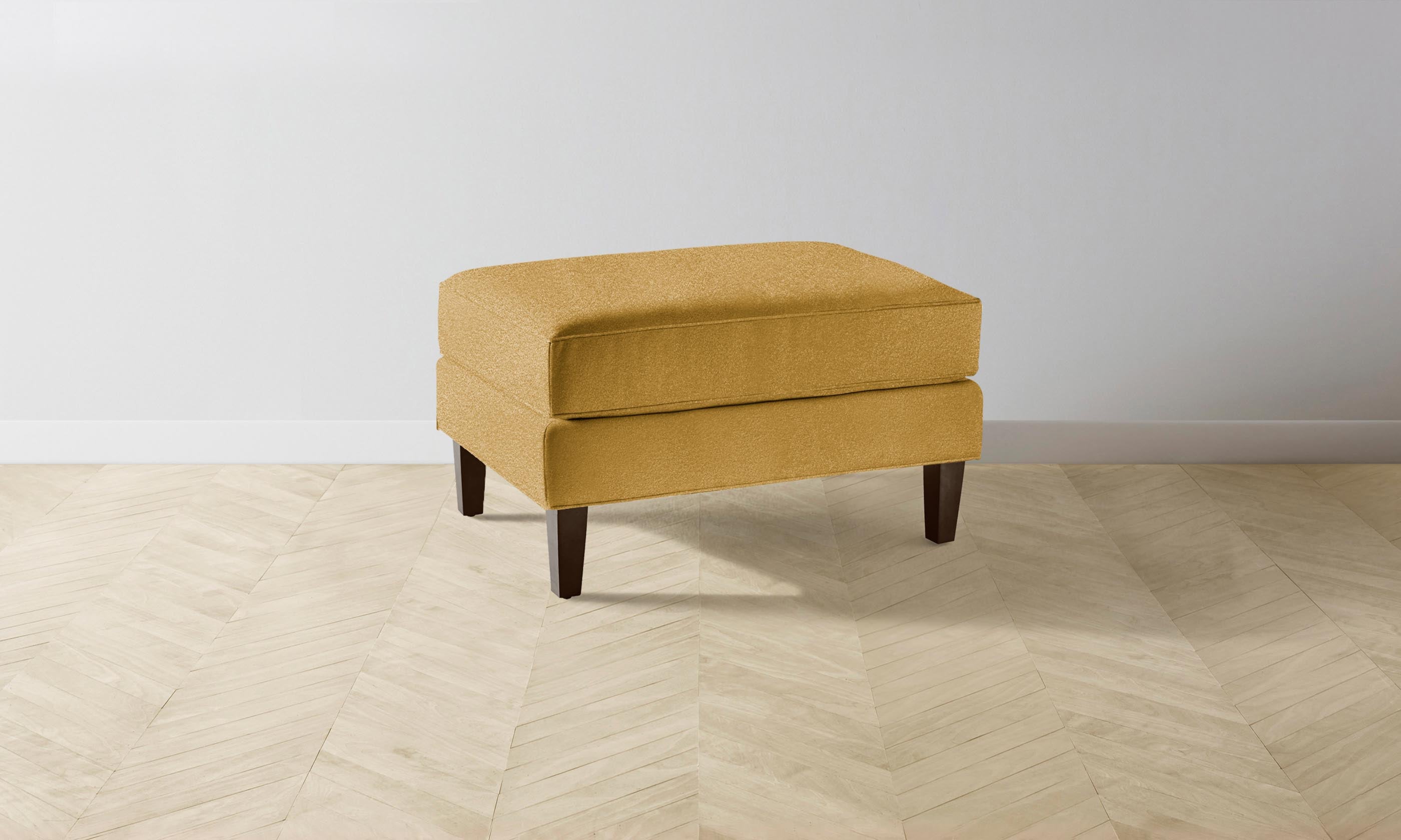 Premium Crosby Ottoman with Luxurious Mohair Upholstery in Amber - Perfect for Living Room, Bedroom, or Home Office Comfort & Style