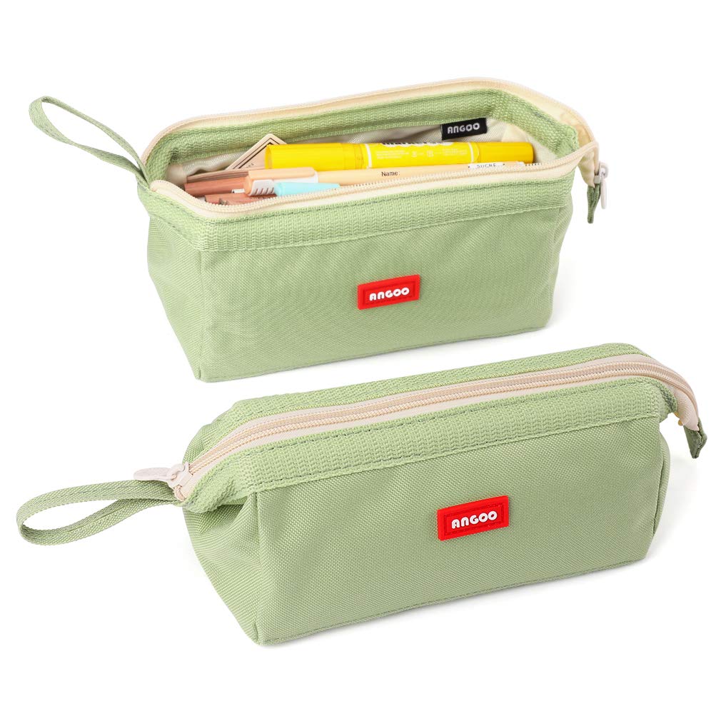 iSuperb Large Capacity Pencil Case - Durable Zipper Pouch for School, Office & Travel - Perfect Organizer for Pens, Makeup & Art Supplies (Green) | Great for Students, Artists & Professionals