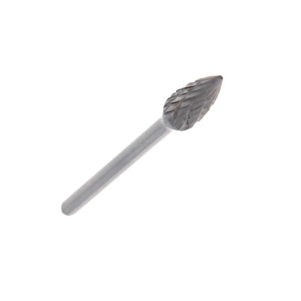 Utoolmart Tungsten Carbide Rotary Files - 3mm Shank Double Cut Conical Burr Set (6mm Diameter) for Wood, Soft Metal & Carving - Perfect for Die Grinders, Drill Bits & Polishing Tools (2-Piece Set) - Ideal for DIY Projects, Jewelry Making & Metalworking