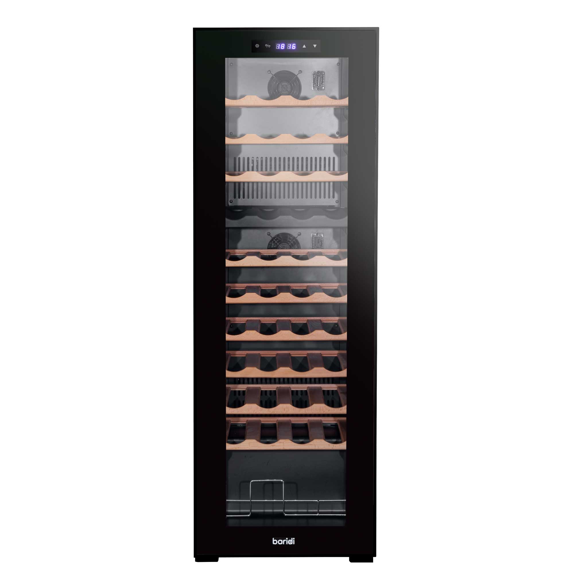 Baridi 44 Bottle Dual Zone Wine Cooler Refrigerator with Touch Screen Controls & Wooden Shelves - Perfect for Home Bars, Restaurants, and Wine Cellars