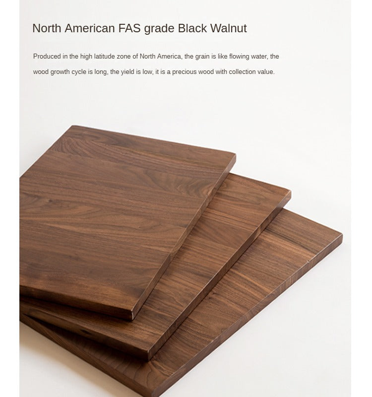 Premium Black Walnut & Ash Solid Wood Combination Rock Plate Coffee Table - Modern Living Room Furniture for Home Decor & Relaxation