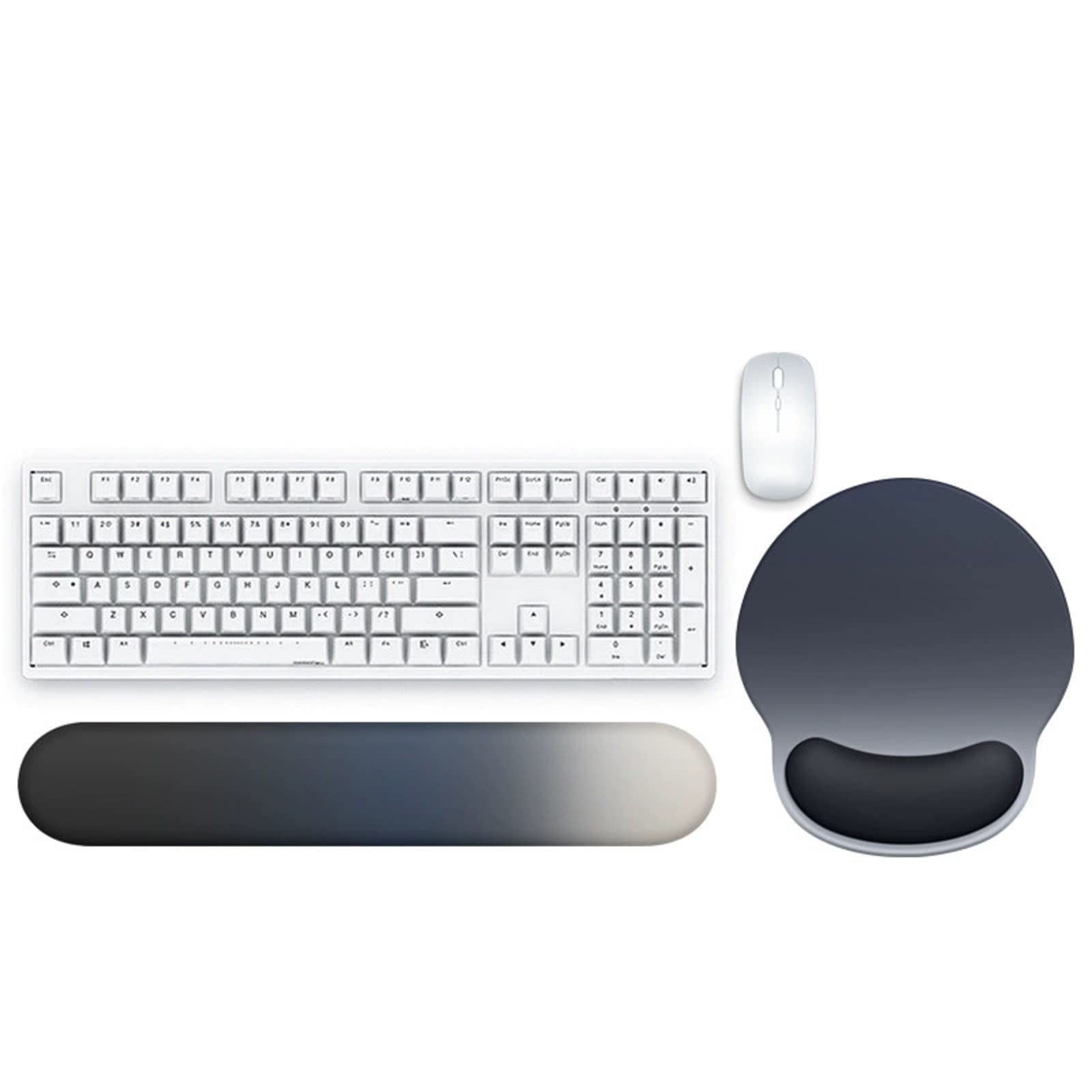 Ergonomic Memory Foam Mouse Pad with Wrist Rest - Comfortable Gaming & Office Mousepad for Computer, Laptop, Mac - Perfect for Long Hours of Work & Gaming (Black)