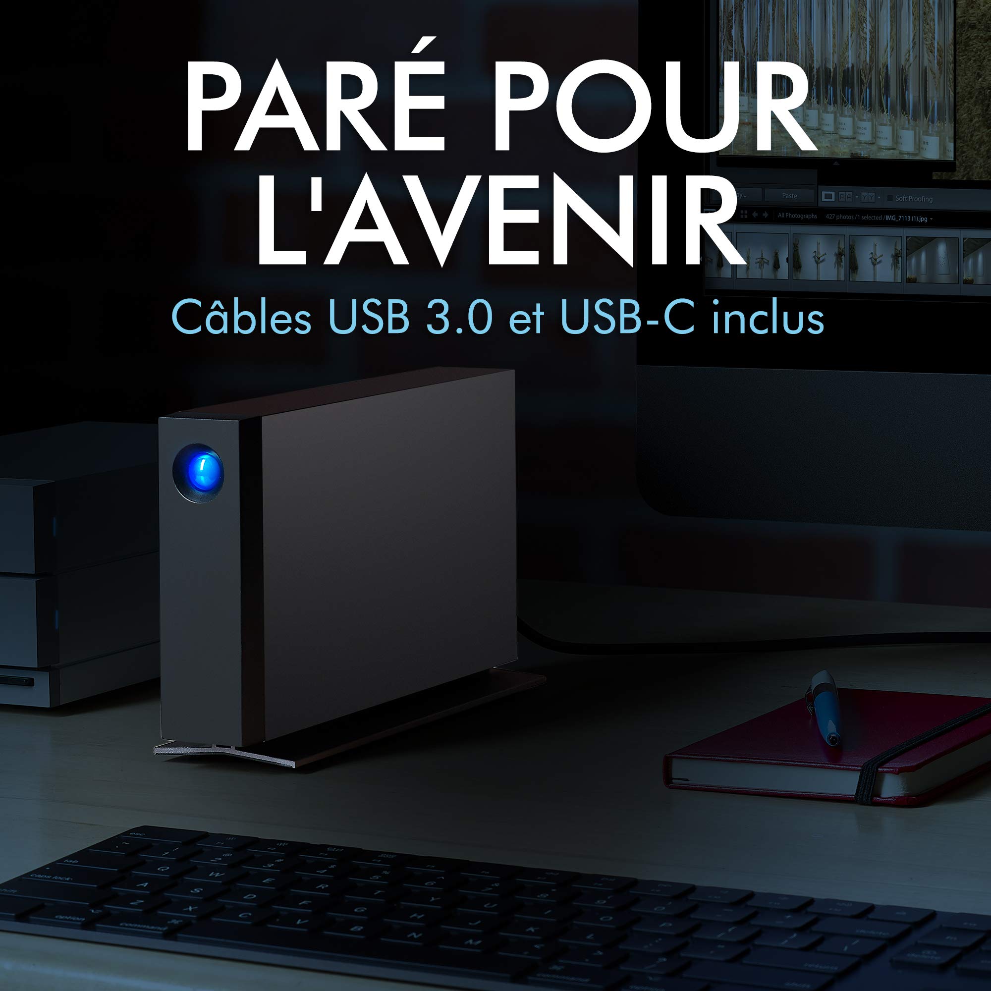 LaCie d2 Professional 10TB External Hard Drive HDD - USB-C 3.1, 7200 RPM, for Mac & PC, 5-Year Rescue Service - Perfect for Business Storage, Data Backup & Creative Professionals (STHA10000800)