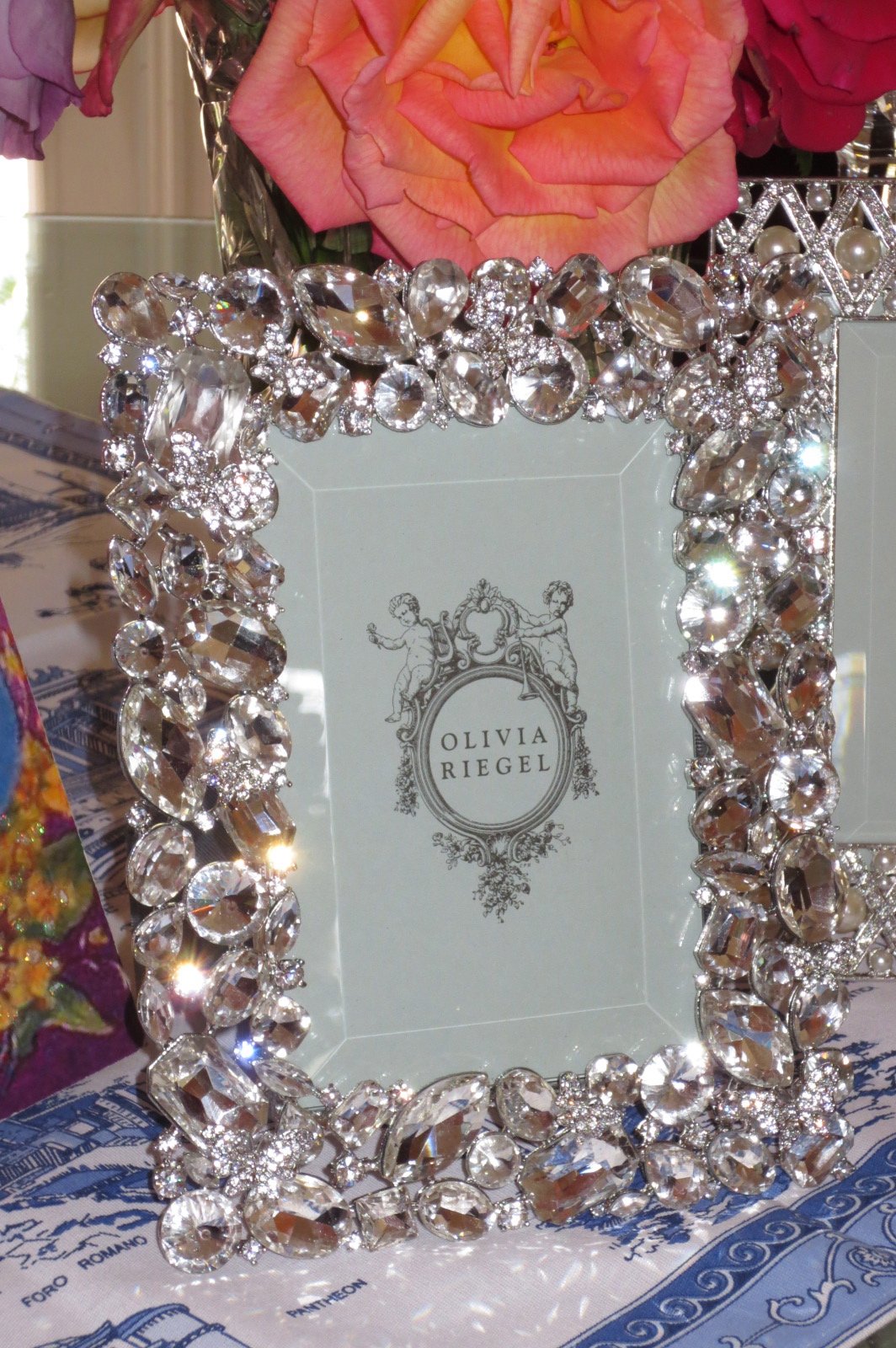 Olivia Riegel Roxy Swarovski Crystal Photo Frame 5x7 Inches - Elegant Display for Wedding, Anniversary, or Home Decor Gifts