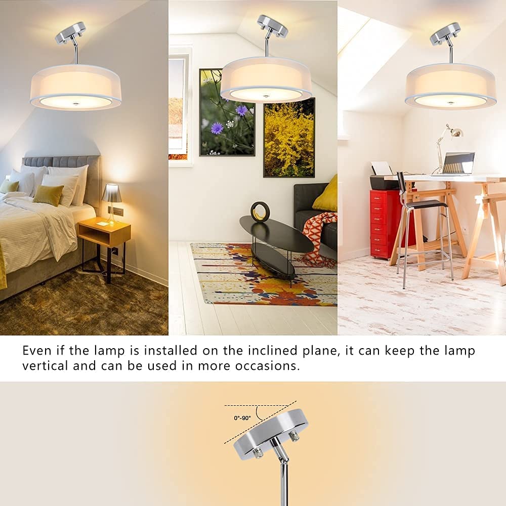 DLLT 3-Light Adjustable Semi Flush Mount Ceiling Fixture - 20