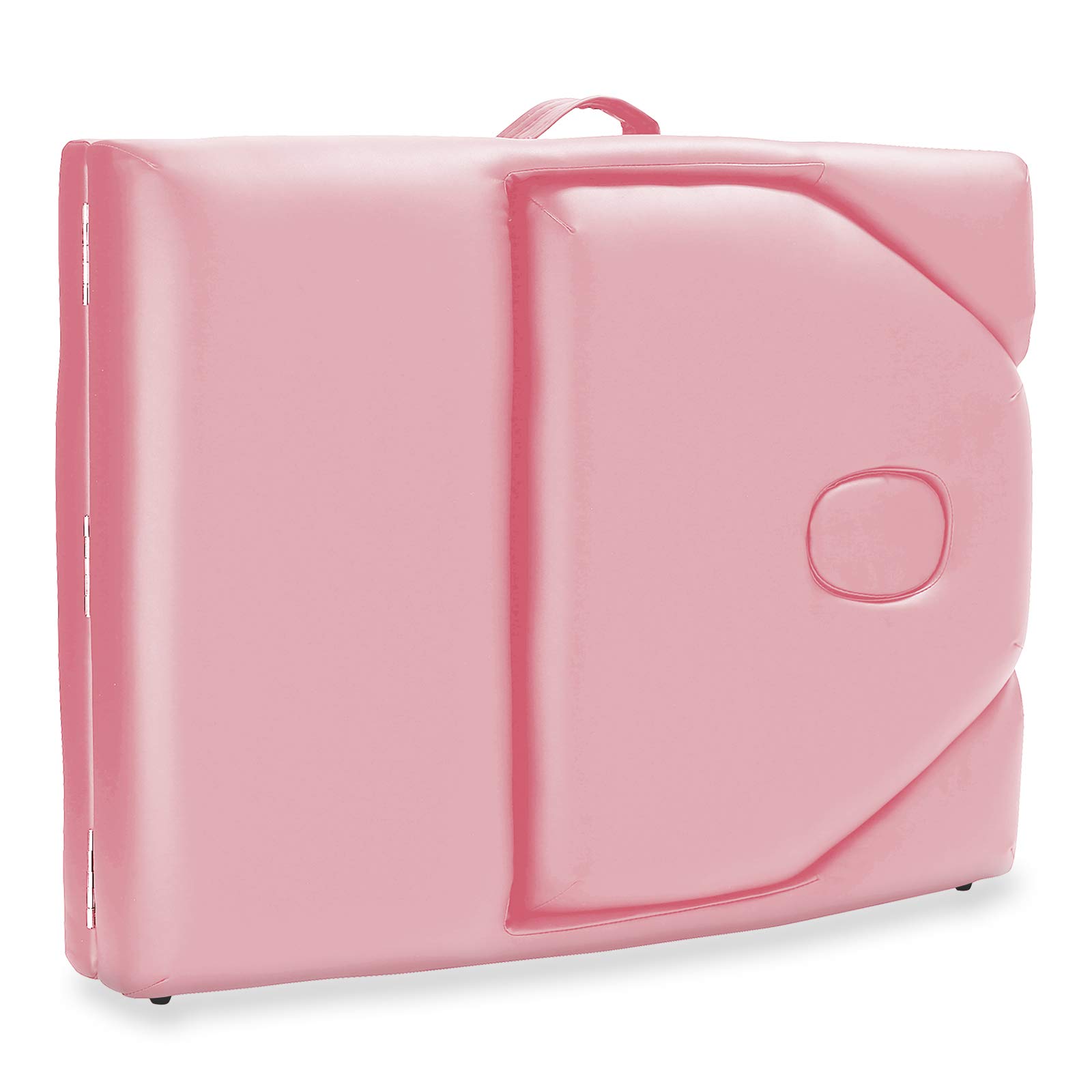 Saloniture Professional Portable Massage Table with Adjustable Backrest - Lightweight & Foldable Pink Massage Bed for Home, Spa, and Therapy Use