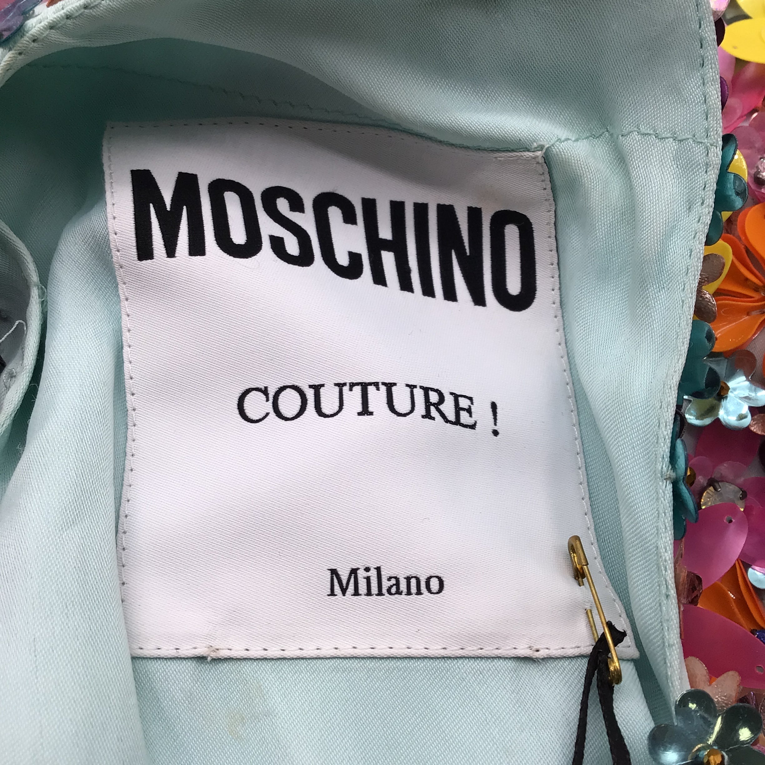 Moschino Couture Women's Multicolor Floral Embellished Sleeveless Mini Dress - Perfect for Cocktail Parties & Summer Weddings