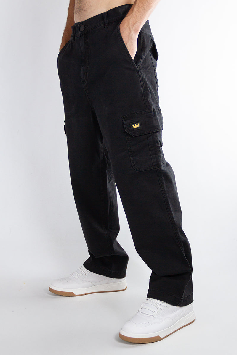 Kingpin Men's Black Cargo Pants - Durable & Stylish Tactical Pants for Outdoor Adventures, Hiking & Casual Wear