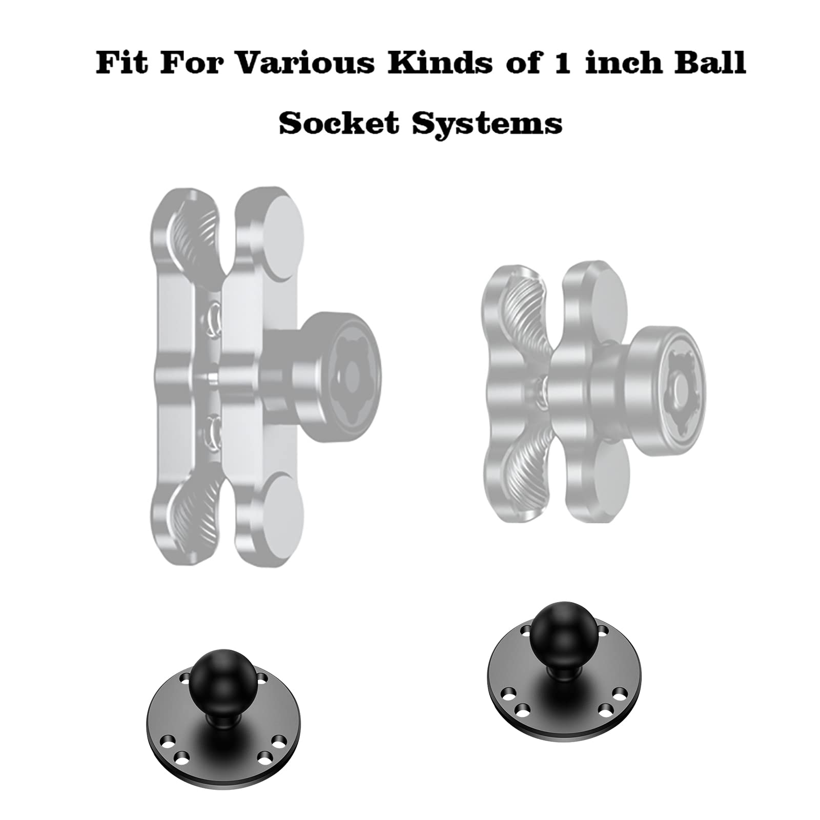 1 Inch Motorcycle Ball Mount - Universal Handlebar Phone Navigation Holder & 360 Sports Camera Bracket - Compatible with GoPro, Smartphones - Perfect for Adventure Riding, Vlogging & Road Trips (1pc)