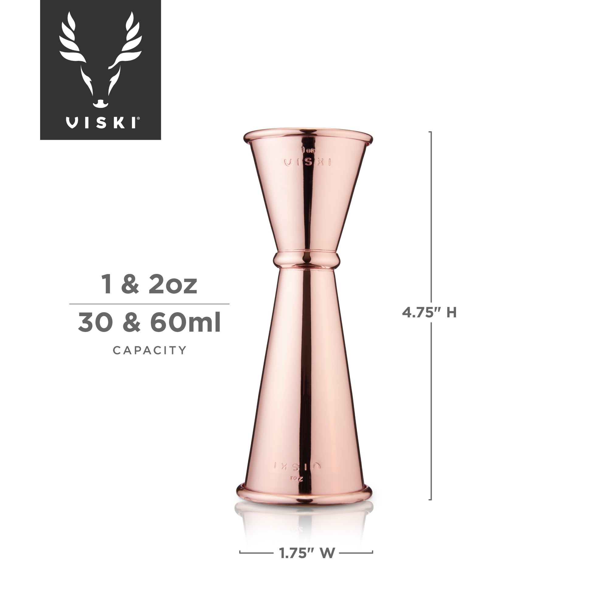 Premium Japanese Style Jigger - Large 2oz/60ml Bartender Measuring Cup for Cocktails, Mixology & Home Bar - Perfect for Whiskey, Vodka, Gin & Craft Cocktails