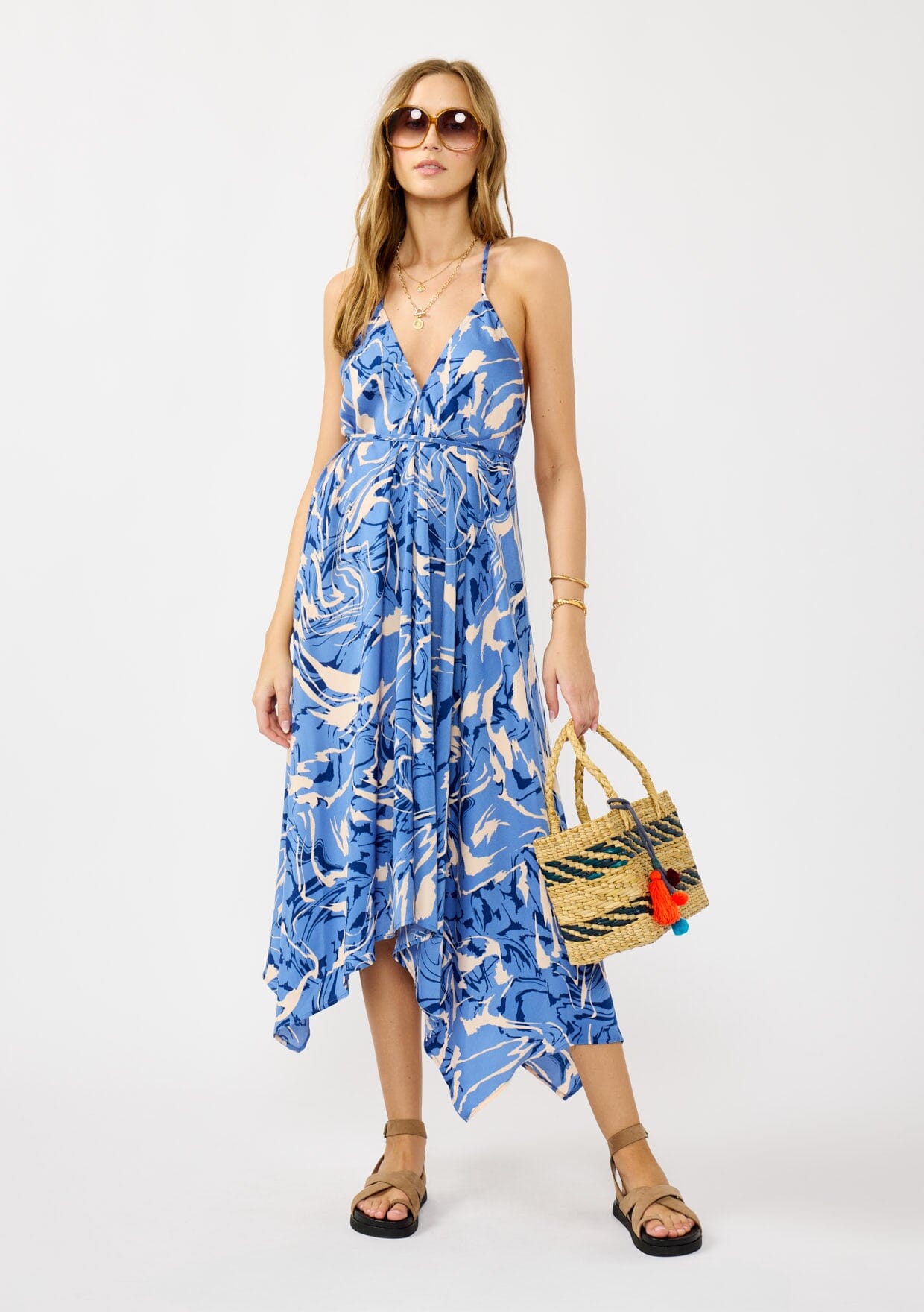 Elegant Clear Skies Halter Dress for Women - Summer Beach Party & Casual Outfit