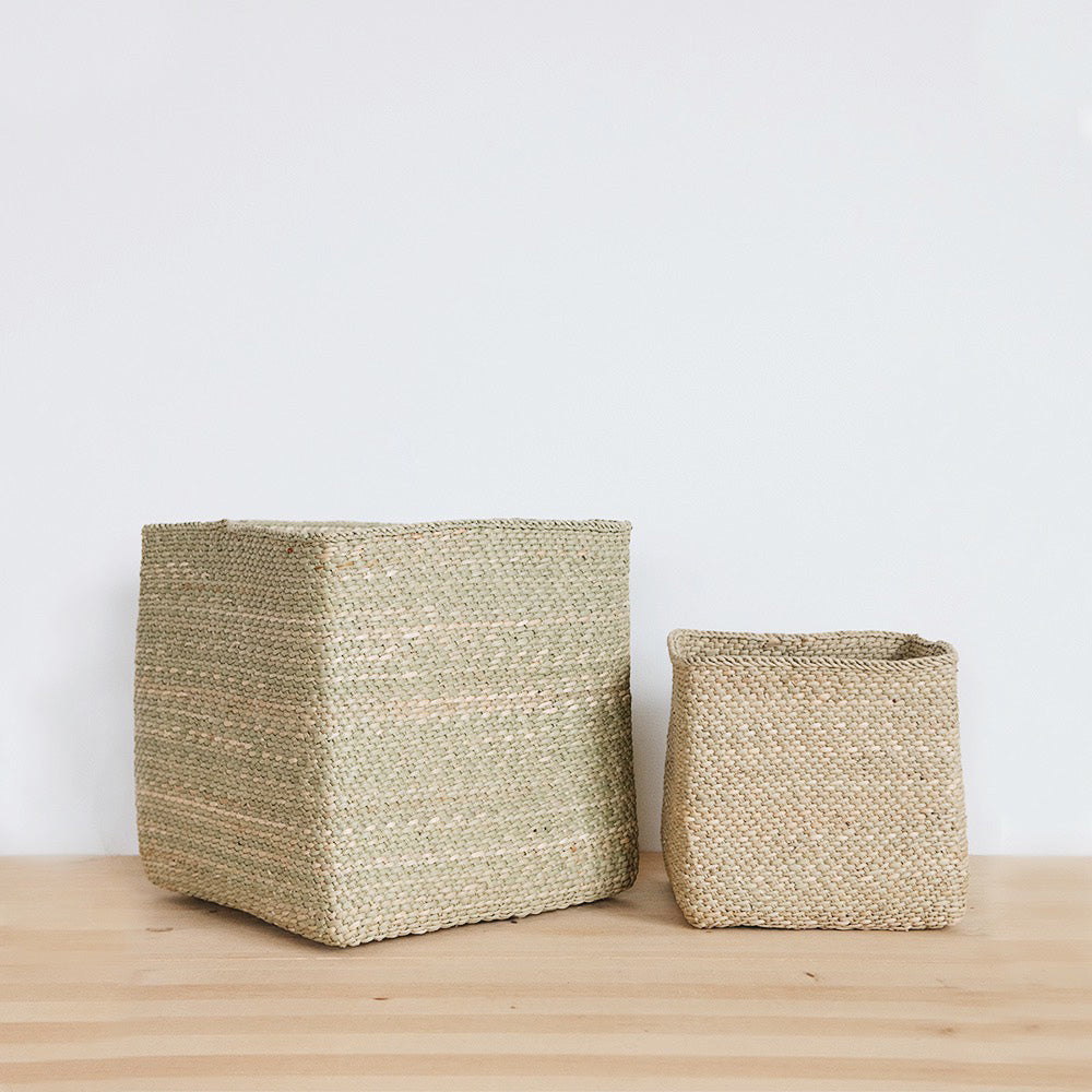 Handwoven African Iringa Storage Basket - Square Natural Fiber Organizer for Home Decor, Laundry, or Office Storage | Perfect for Shelves, Closets & Farmhouse Style Decor