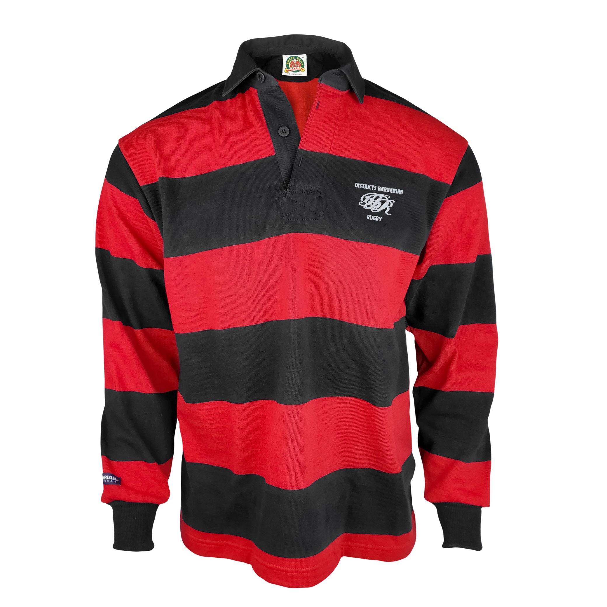 Districts Barbarian RFC Traditional 4 Inch Stripe Rugby Jersey - Authentic Rugby Shirt for Men, Vintage Style Sports Apparel - Perfect for Rugby Matches, Team Uniforms & Fan Support