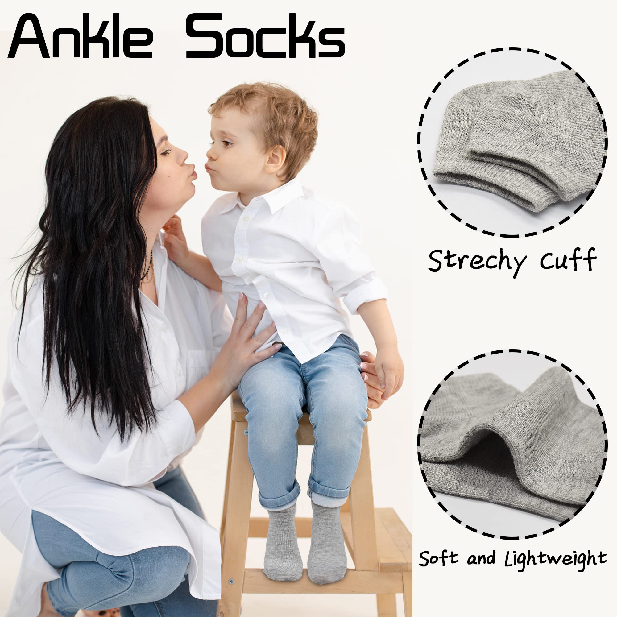 25 Pairs Kids Socks for Boys & Girls (0-14 Years) - Soft Cotton Low Cut Toddler Ankle Socks Set | Perfect for School, Play & Everyday Wear