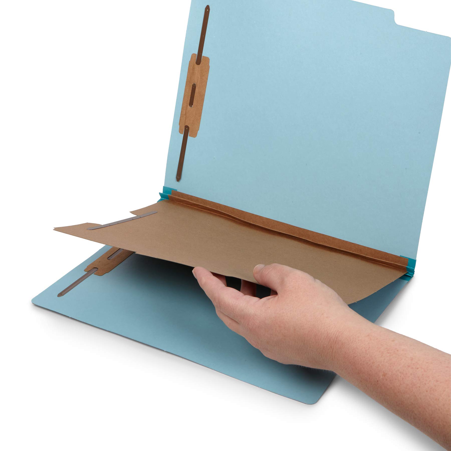 Blue Summit Supplies 30-Pack Blue Classification Folders with 1 Divider - 2 Inch Tyvek Expansion - Durable 2-Prong Fasteners for Medical, Legal & Office Files - Letter Size (Blue) - Perfect for Organizing Patient Records, Client Documents & Office Reports