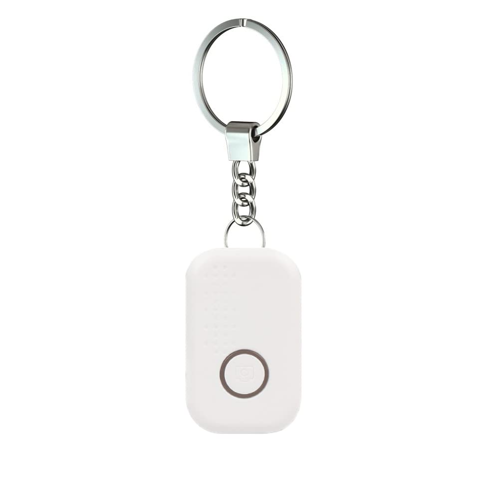 Portable Smart Key Finder - Bluetooth Tracker & GPS Locator for iOS/Android | Anti-Lost Device for Keys, Wallet, Luggage, Pets & Kids | Works with Find My Phone | White | Perfect for Travel, Home & Office Organization