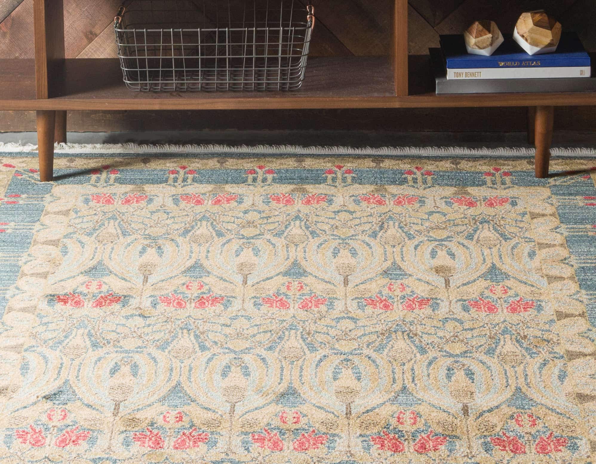 Unique Loom Edinburgh Collection Canmore Area Rug 8'x11' Rectangle - Navy Blue & Tan Modern Living Room Rug for Home Decor & Bedroom