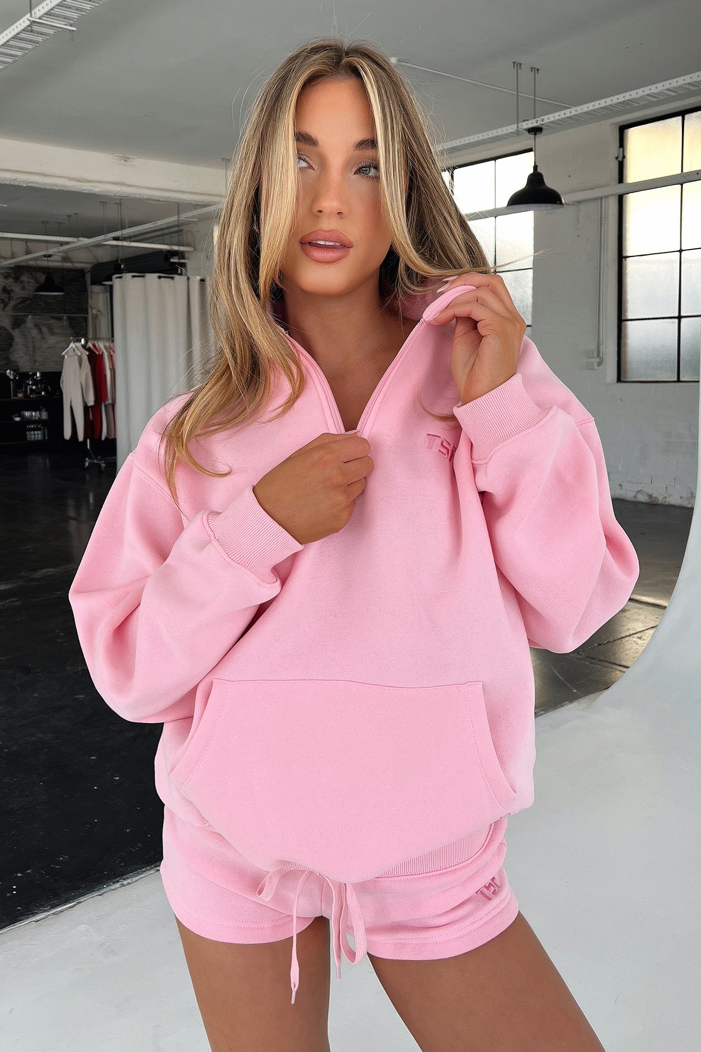 Kaztek Women's Half Zip Pullover Sweater - Soft & Cozy Fleece, Light Pink | Perfect for Casual Wear, Outdoor Activities & Layering in Fall & Winter