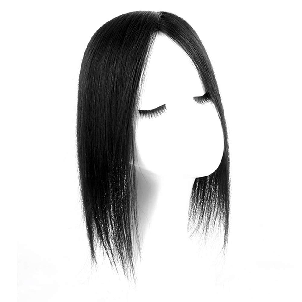 Ubrand 12 Top Silk Straight Human Hair Toppers - Natural Clip-in Hairpiece for Women (2.75x3.93, Black) | Perfect for Thinning Hair, Daily Styling & Special Occasions